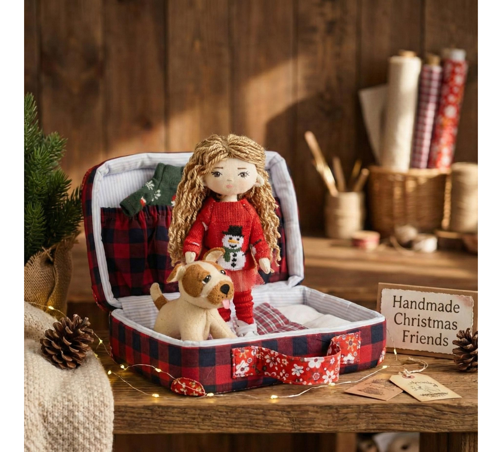 Travel Dollhouse Sewing Pattern PDF – Soft Case with Doll, Outfits and Dog Travel Dollhouse Sewing Pattern PDF – Soft Case with Doll, Outfits and Dog