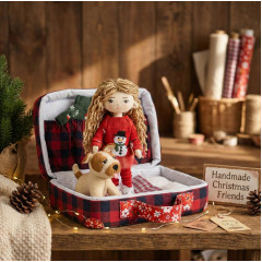 Travel Dollhouse Sewing Pattern PDF – Soft Case with Doll, Clothes and Dog