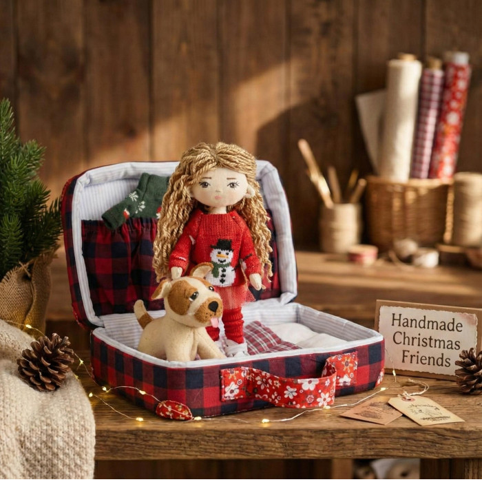 Travel Dollhouse Sewing Pattern PDF – Soft Case with Doll, Clothes and Dog Travel Dollhouse Sewing Pattern PDF – Soft Case with Doll, Clothes and Dog