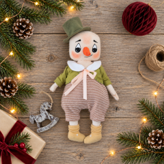 Christmas Snowman Sewing Pattern: 10 Inch Fabric Doll PDF