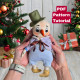 Christmas Snowman Sewing Pattern: 10 Inch Fabric Doll PDF