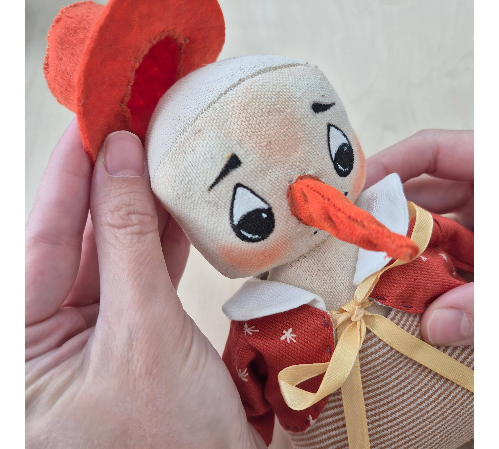 Christmas Snowman Sewing Pattern: 10 Inch Fabric Doll PDF