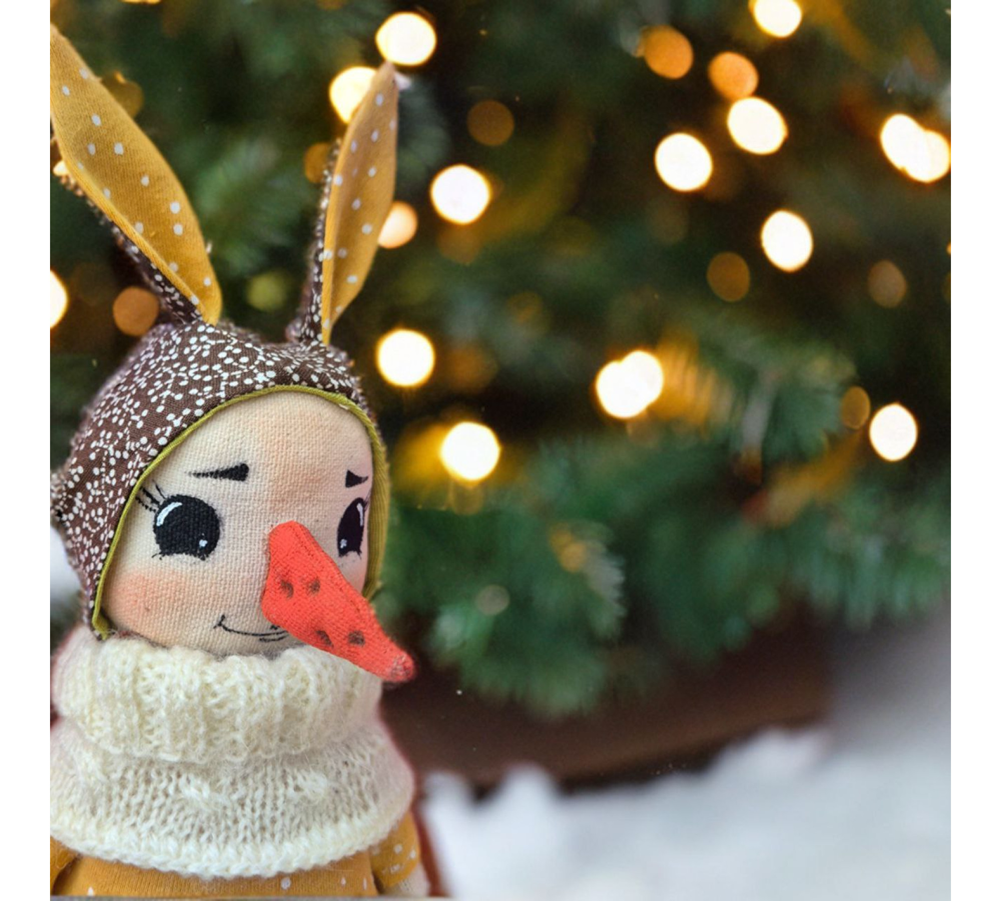 Snowgirl Sewing Pattern: 10 Inch Christmas Doll PDF
