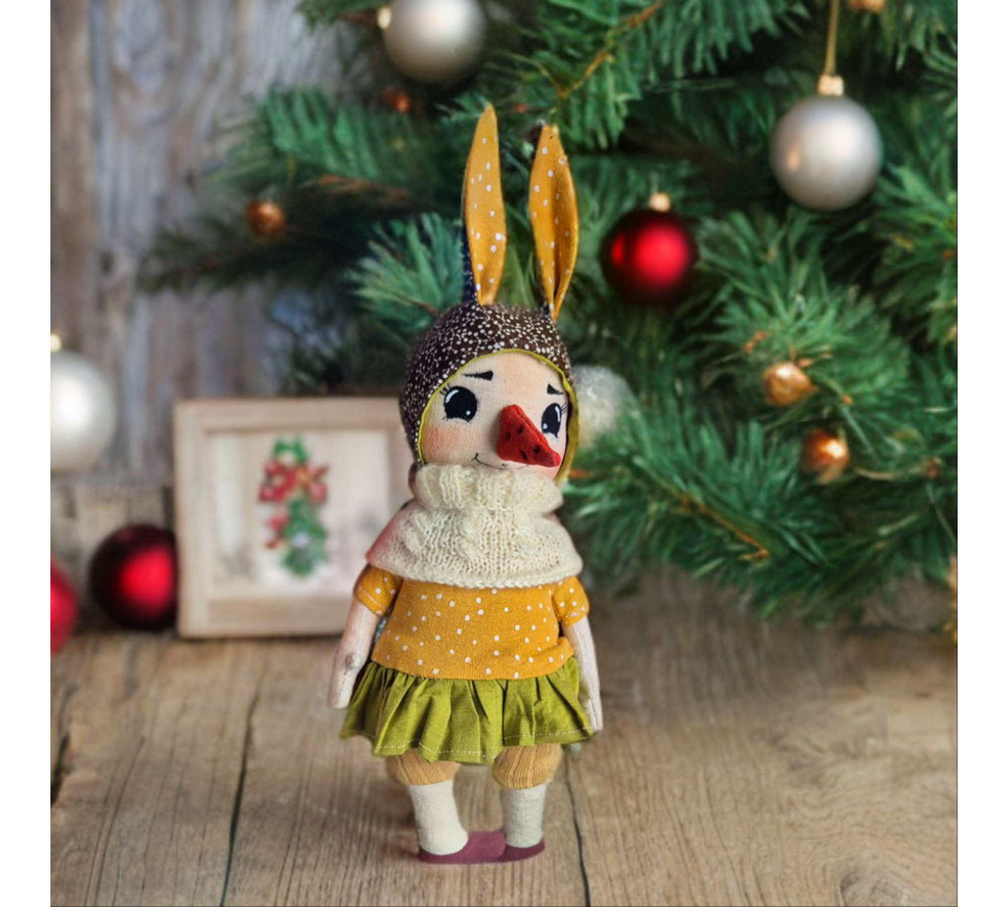 Snowgirl Sewing Pattern: 10 Inch Christmas Doll PDF