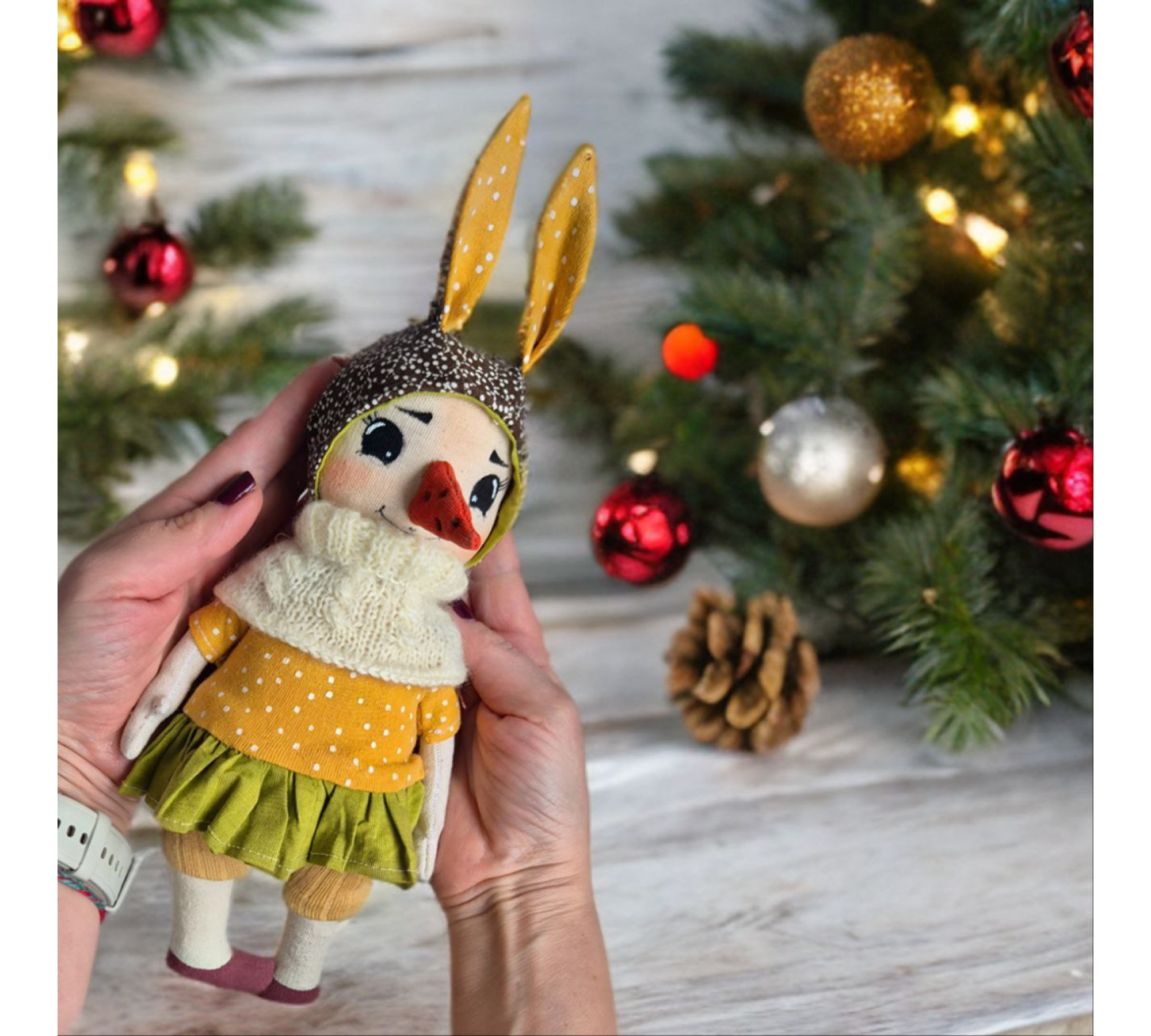 Snowgirl Sewing Pattern: 10 Inch Christmas Doll PDF