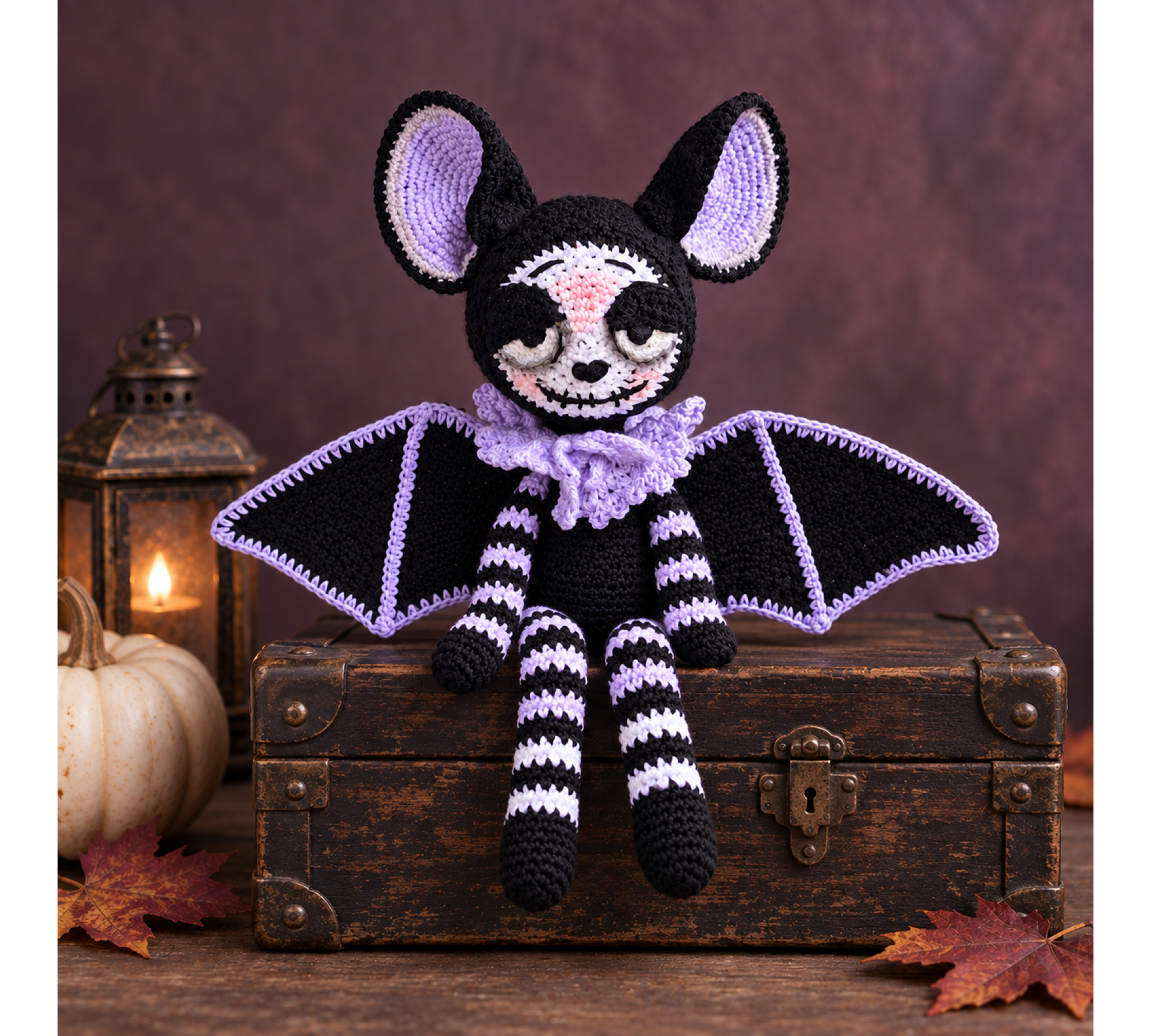Halloween Bat Crochet Pattern PDF – 8.7 Inch Amigurumi Bat