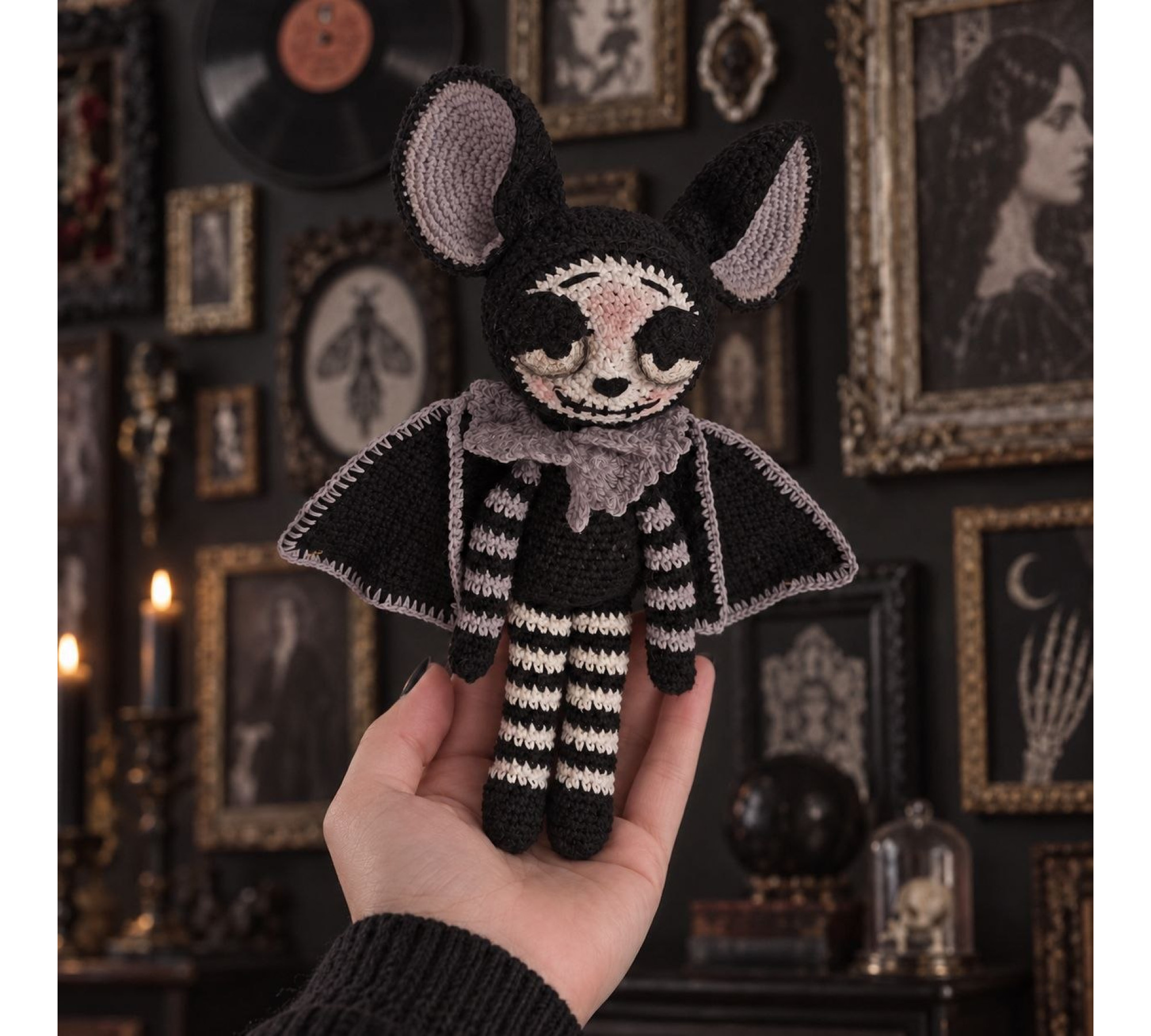 Halloween Bat Crochet Pattern PDF – 8.7 Inch Amigurumi Bat