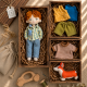 Cloth Doll Sewing Pattern PDF – Boy & Girl with Clothes, Corgi and Cat