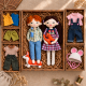 Cloth Doll Sewing Pattern PDF – Boy & Girl with Clothes, Corgi and Cat