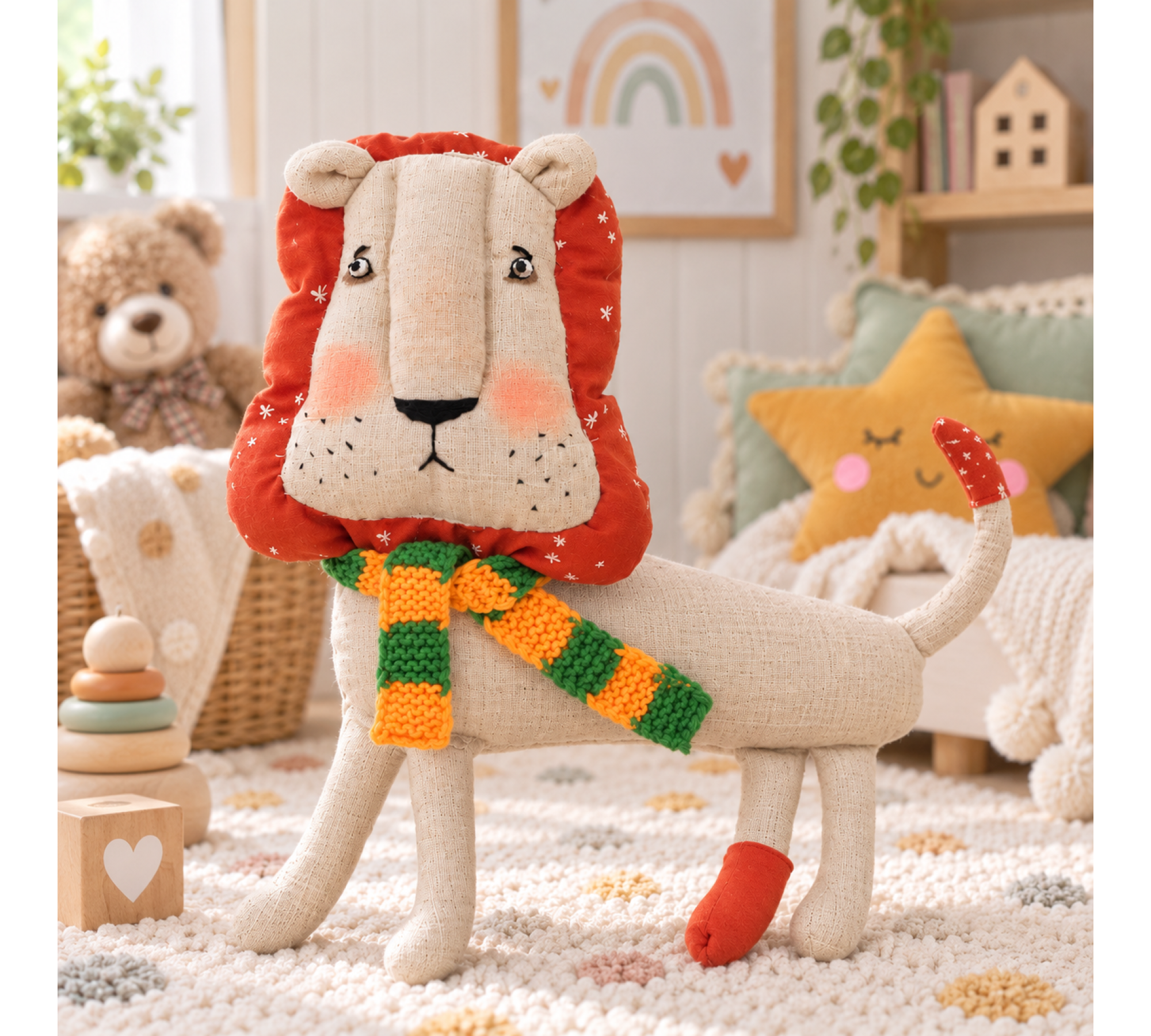 Lion Sewing Pattern PDF – 12 Inch Stuffed Animal Toy