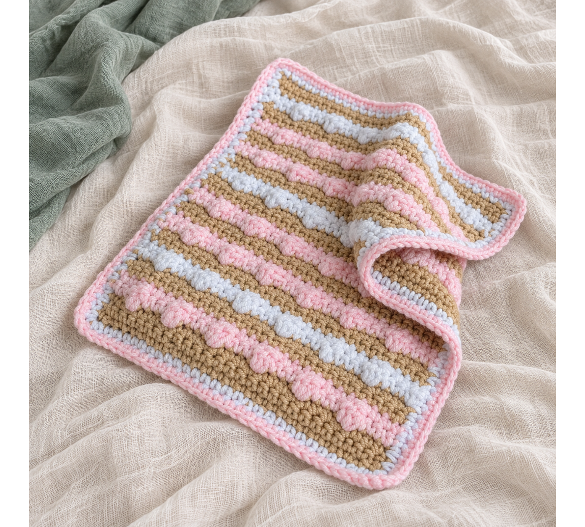 Crochet Amigurumi Cat Pattern PDF – Sleepy Kitten with Basket and Blanket