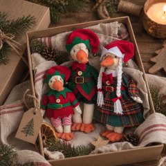 Christmas Goose Sewing Pattern PDF – Goose Family with Elf Clothes