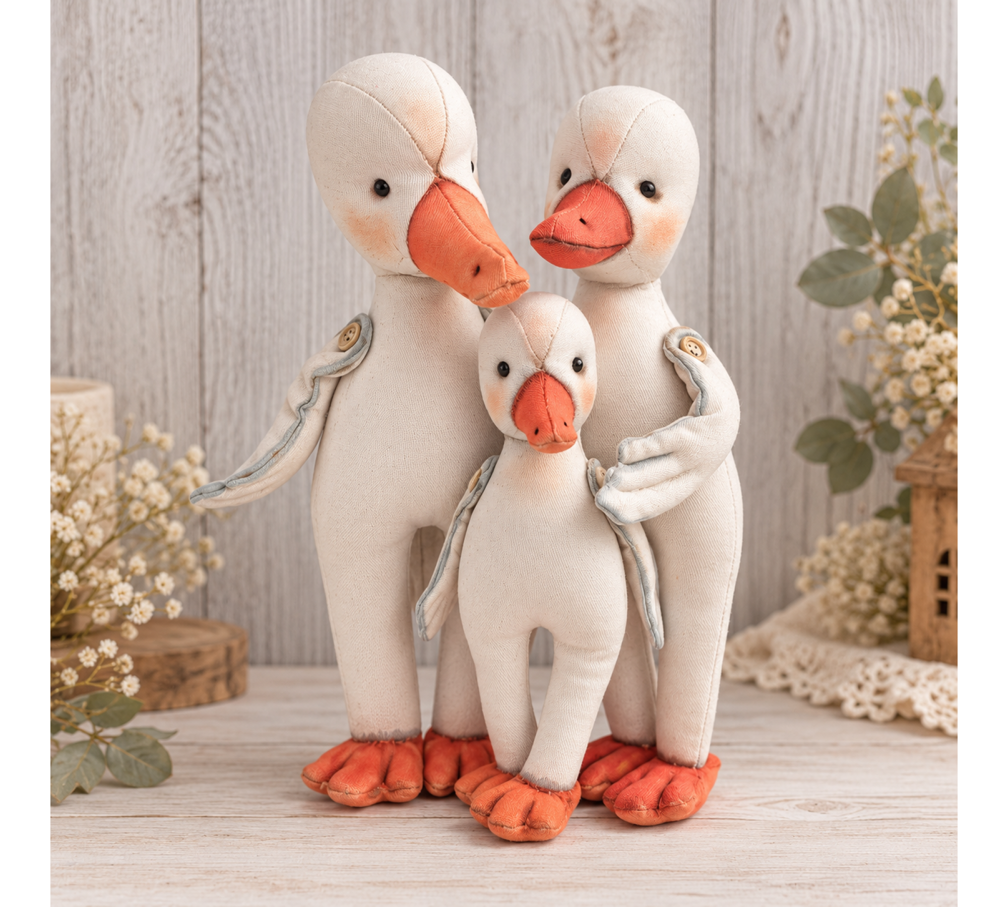 Christmas Goose Sewing Pattern PDF – Goose Family with Elf Clothes