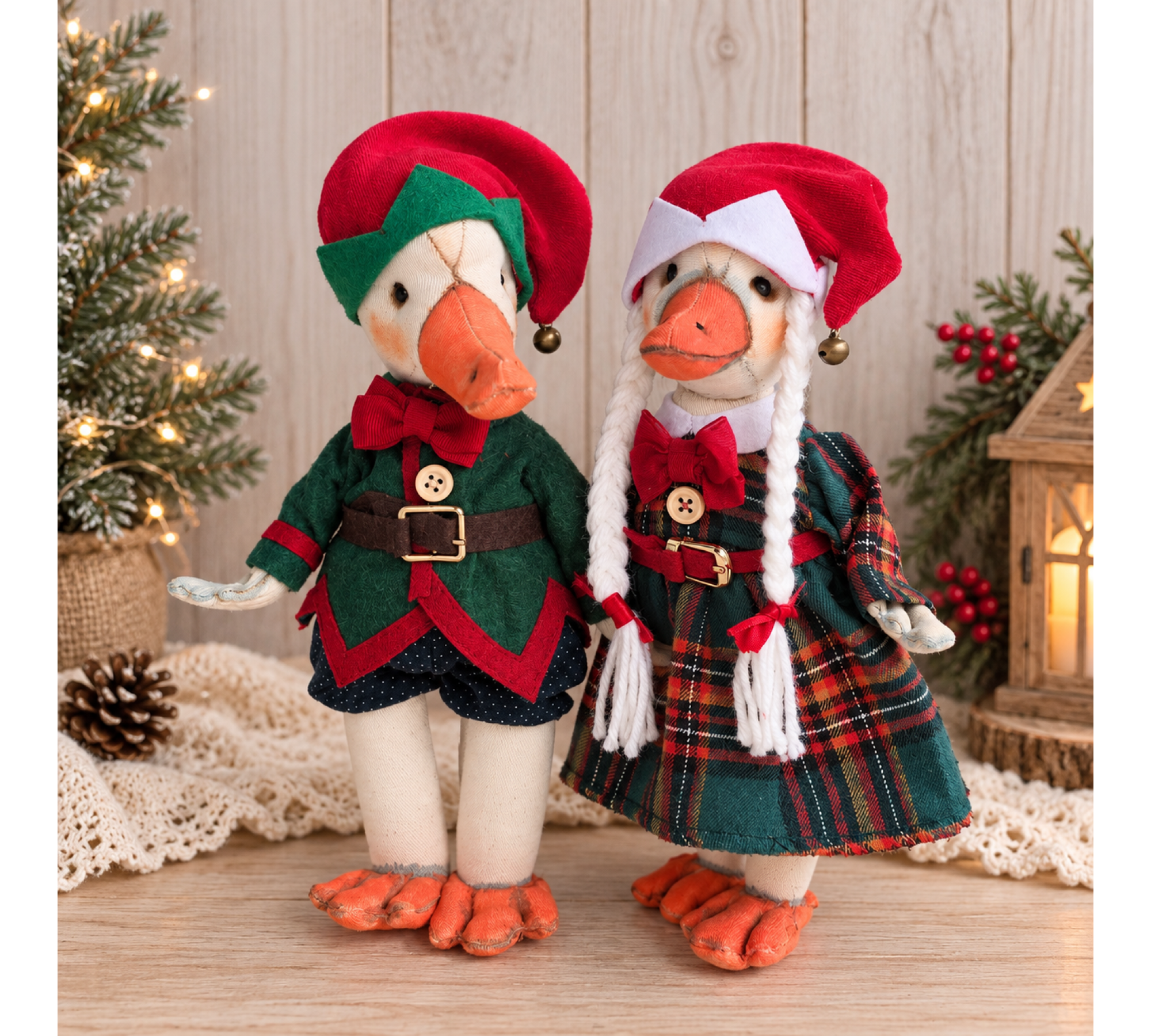 Christmas Goose Sewing Pattern PDF – Goose Family with Elf Clothes