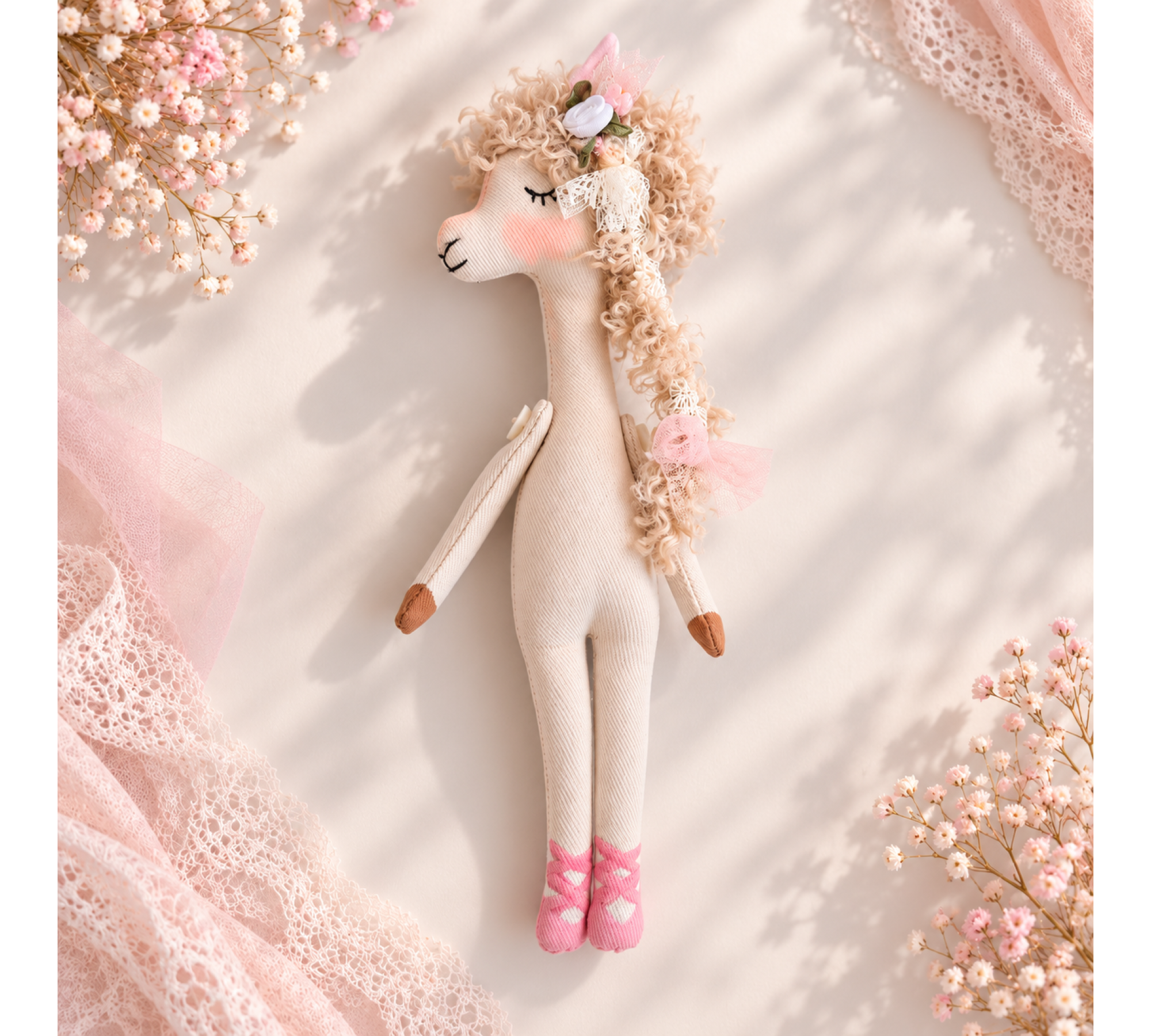 Llama Sewing Pattern PDF – 8 Inch Ballerina Stuffed Animal Doll with Clothes
