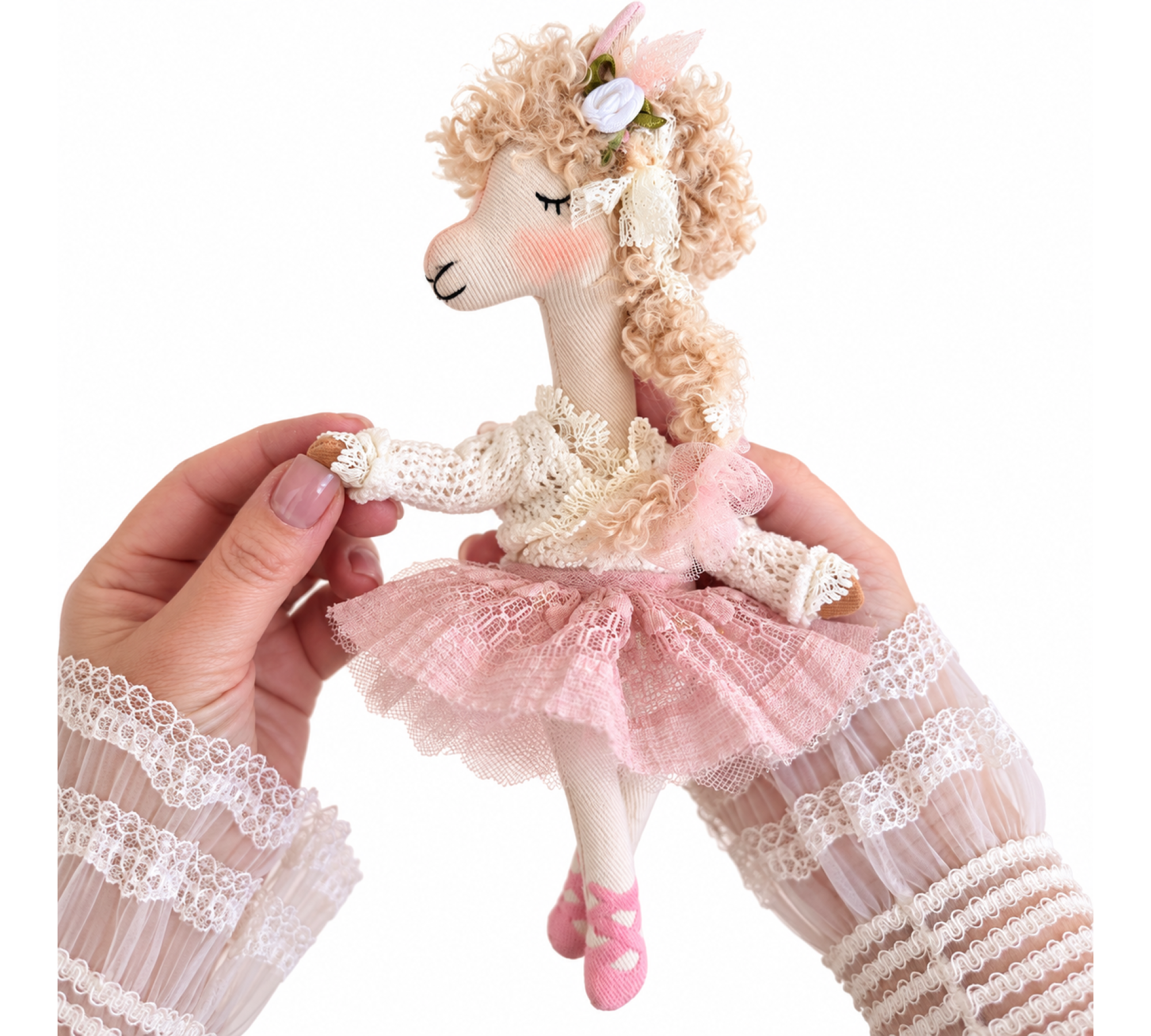 Llama Sewing Pattern PDF – 8 Inch Ballerina Stuffed Animal Doll with Clothes