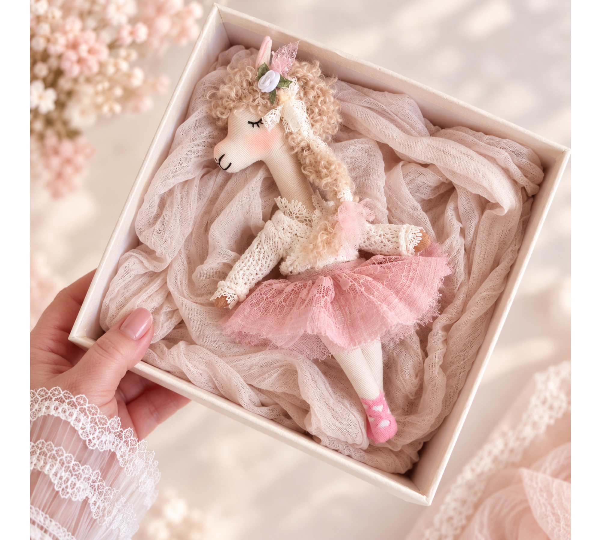 Llama Sewing Pattern PDF – 8 Inch Ballerina Stuffed Animal Doll with Clothes