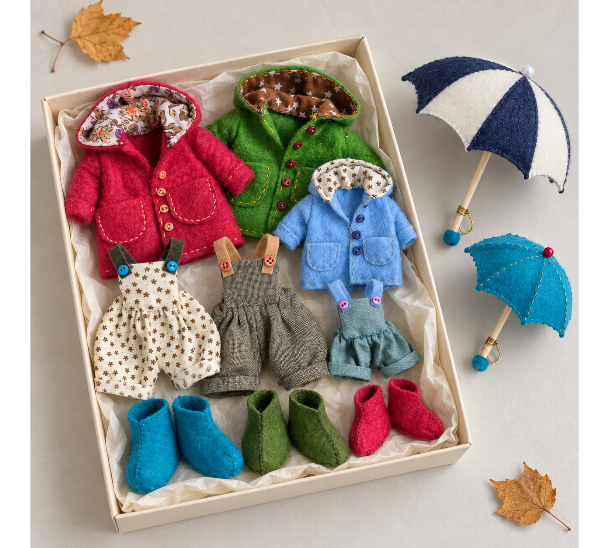 Mouse Family Sewing Pattern PDF – Raincoats, Overalls, Boots & Umbrellas