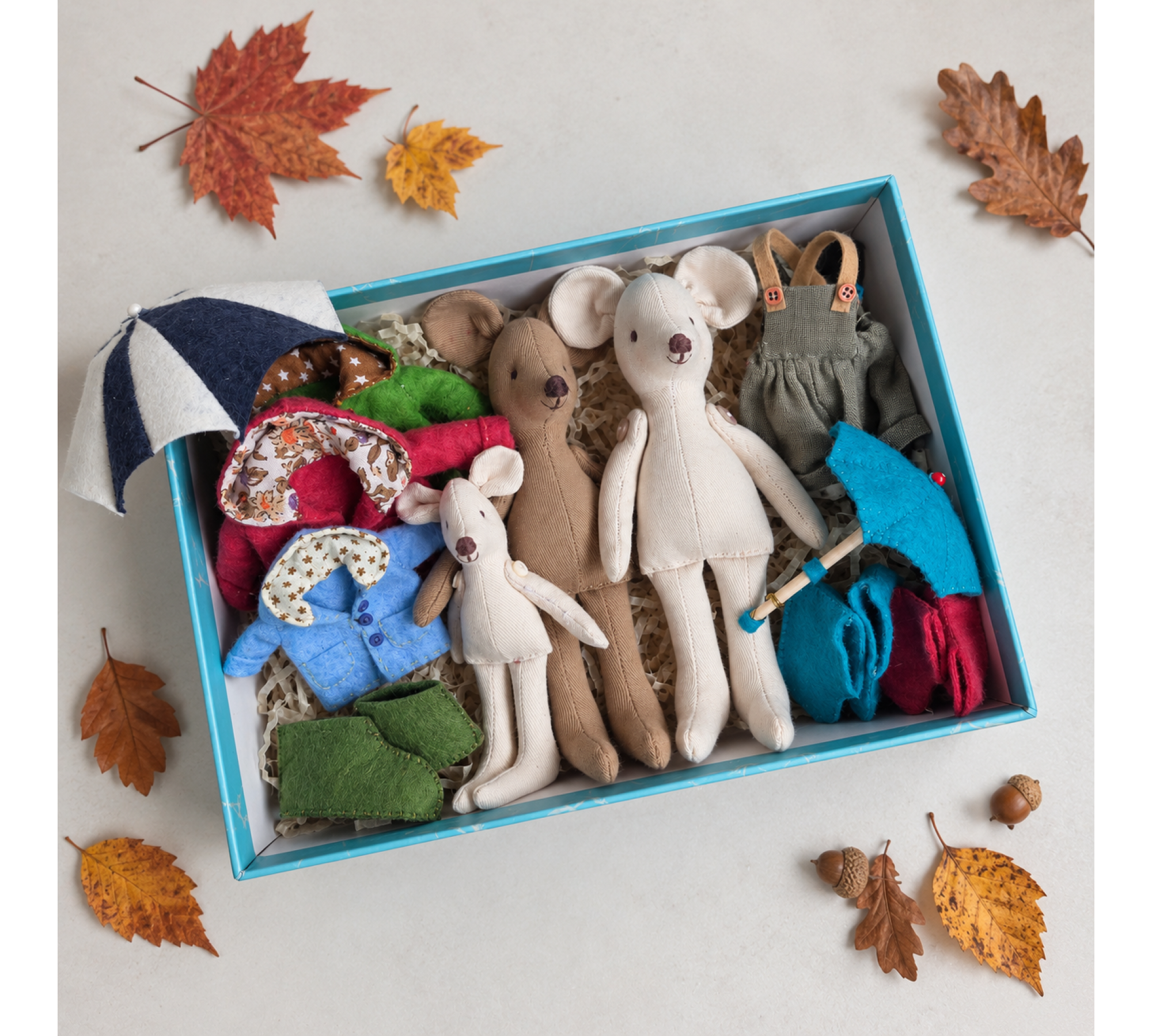 Mouse Family Sewing Pattern PDF – Raincoats, Overalls, Boots & Umbrellas