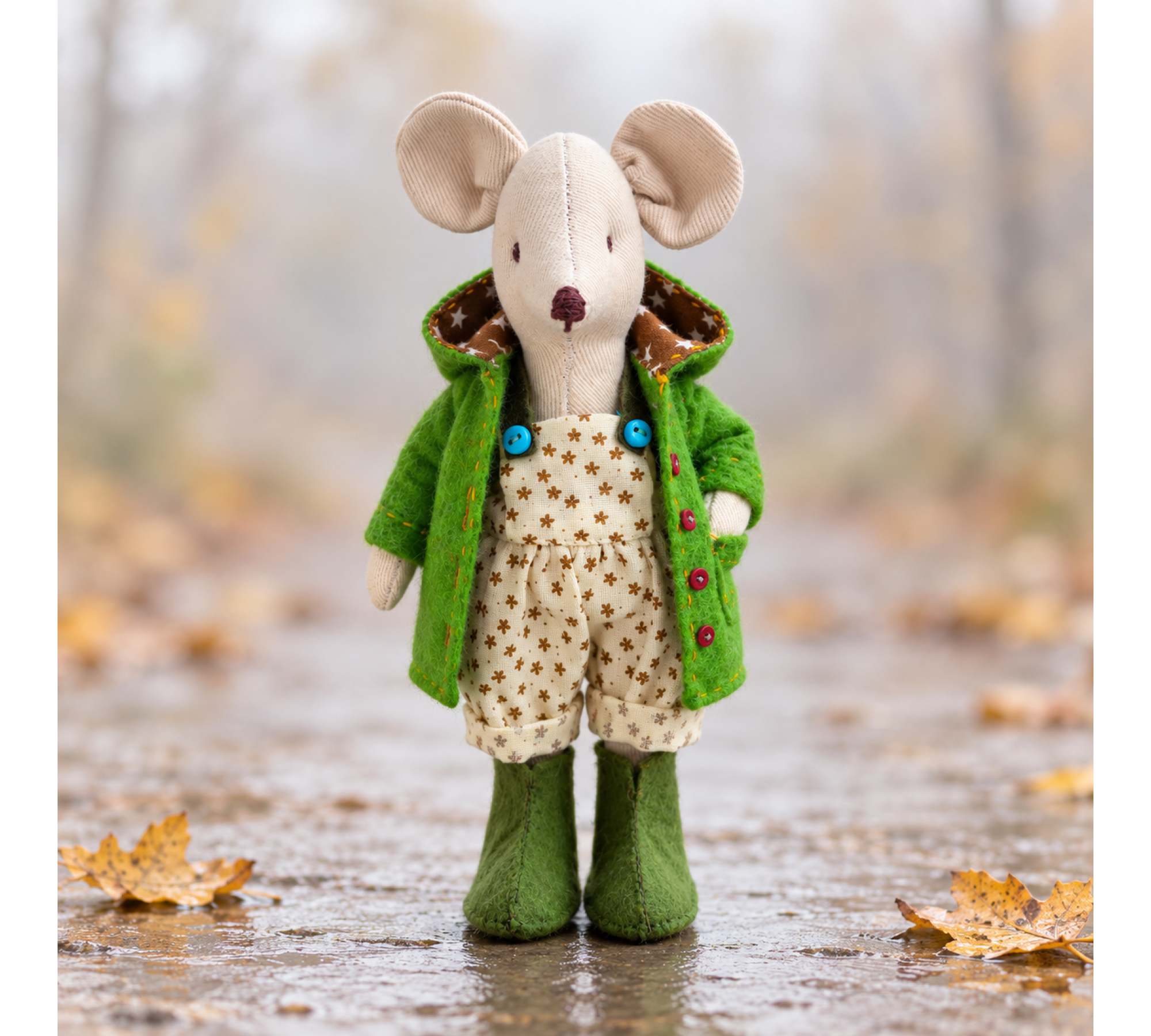 Mouse Family Sewing Pattern PDF – Raincoats, Overalls, Boots & Umbrellas