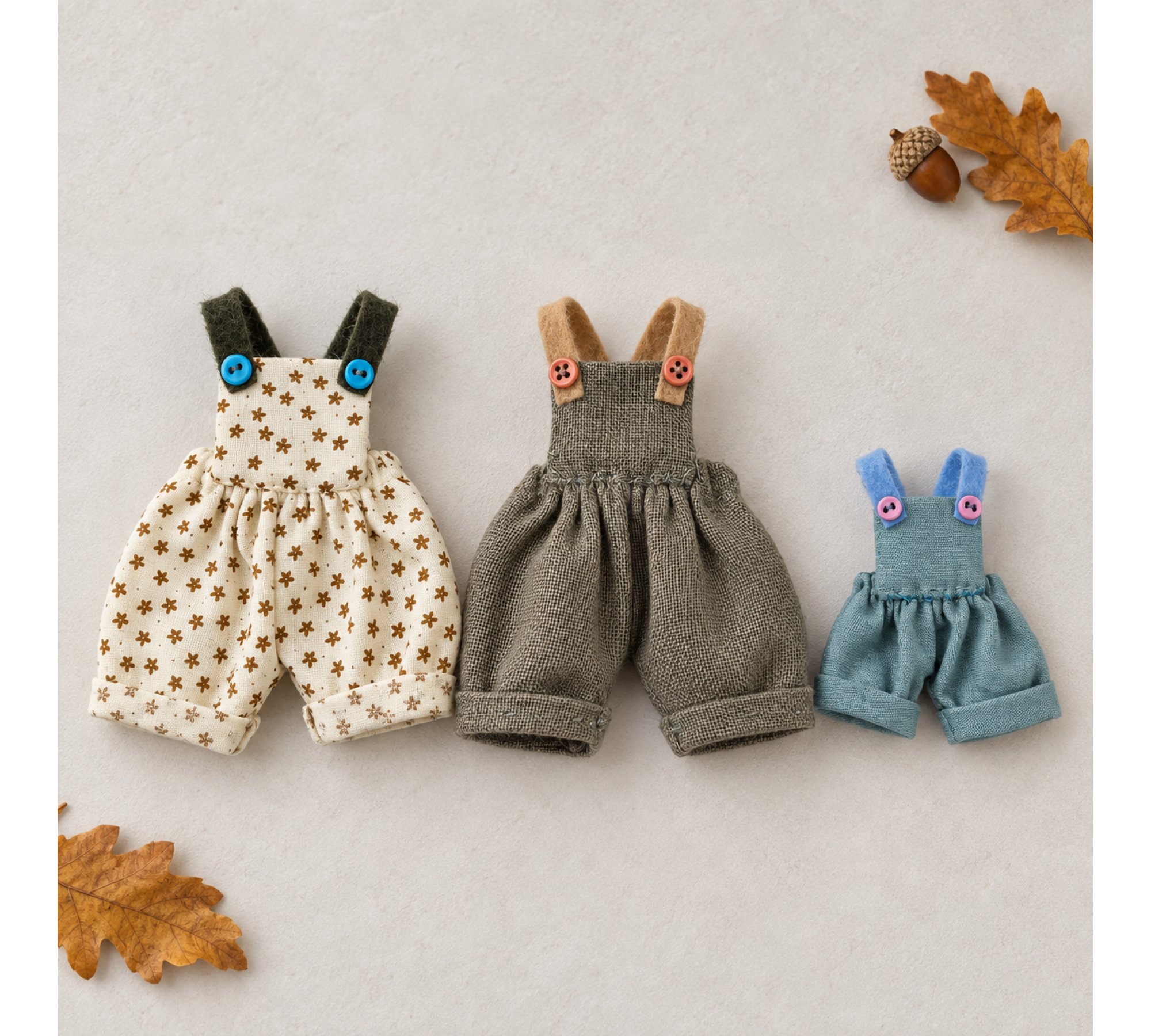 Doll Clothes Sewing Pattern PDF – Autumn Raincoat, Overalls, Boots & Umbrella