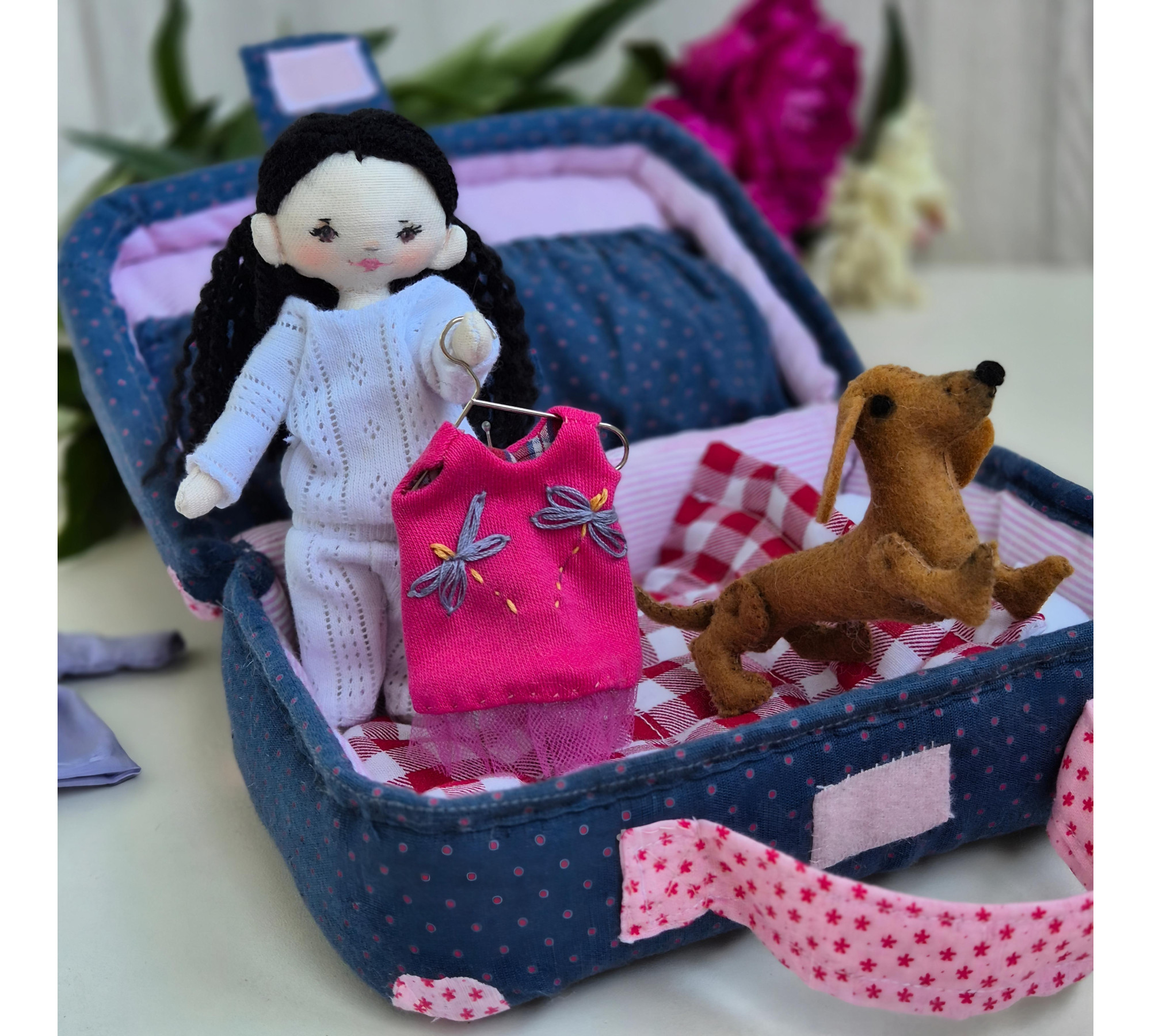 Mini Travel Dollhouse Sewing Pattern PDF – Doll, Clothes and Accessories Set