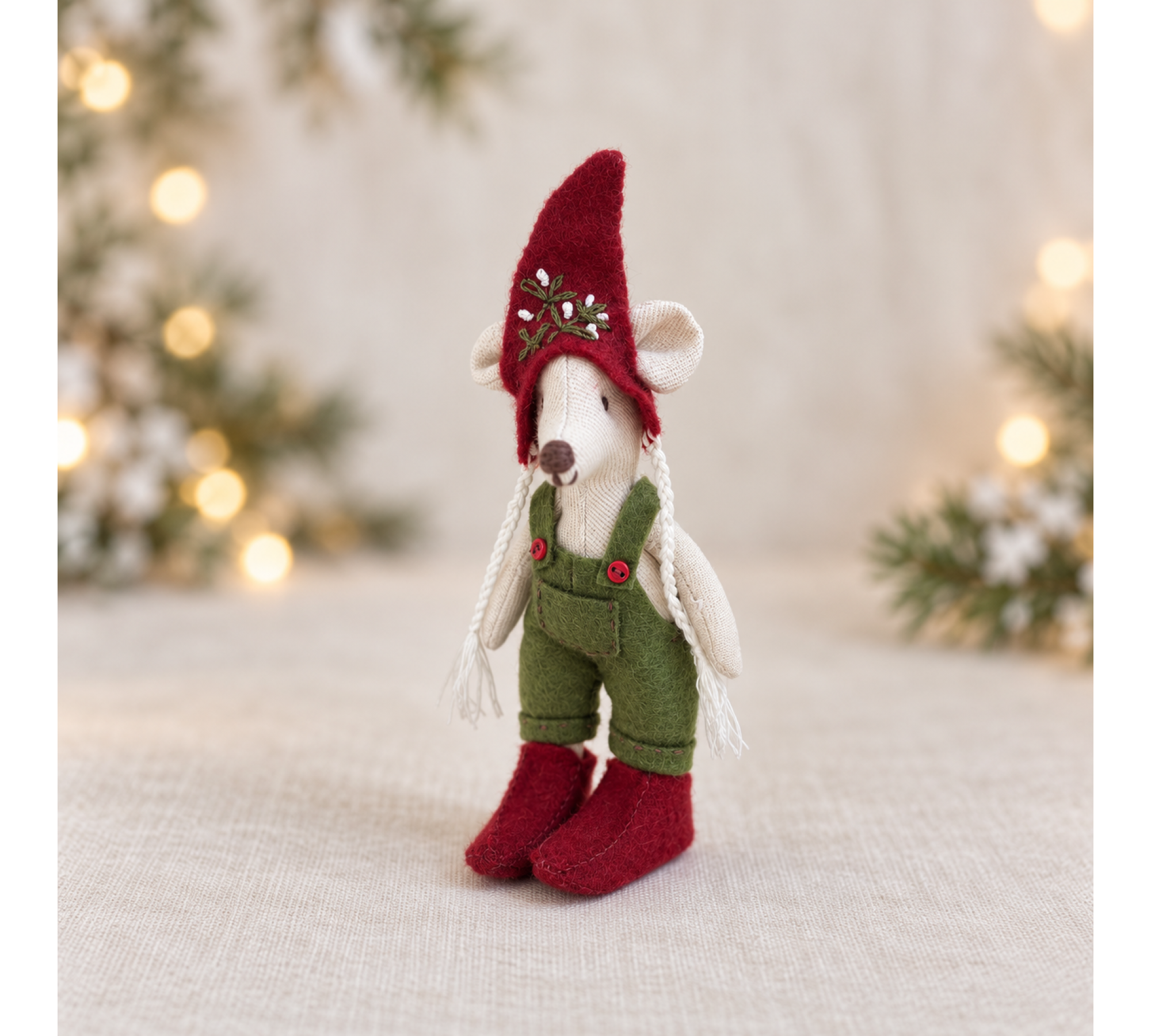 Christmas Mouse Family Sewing Pattern PDF – Retro Outfits & Felt Rocking Horse