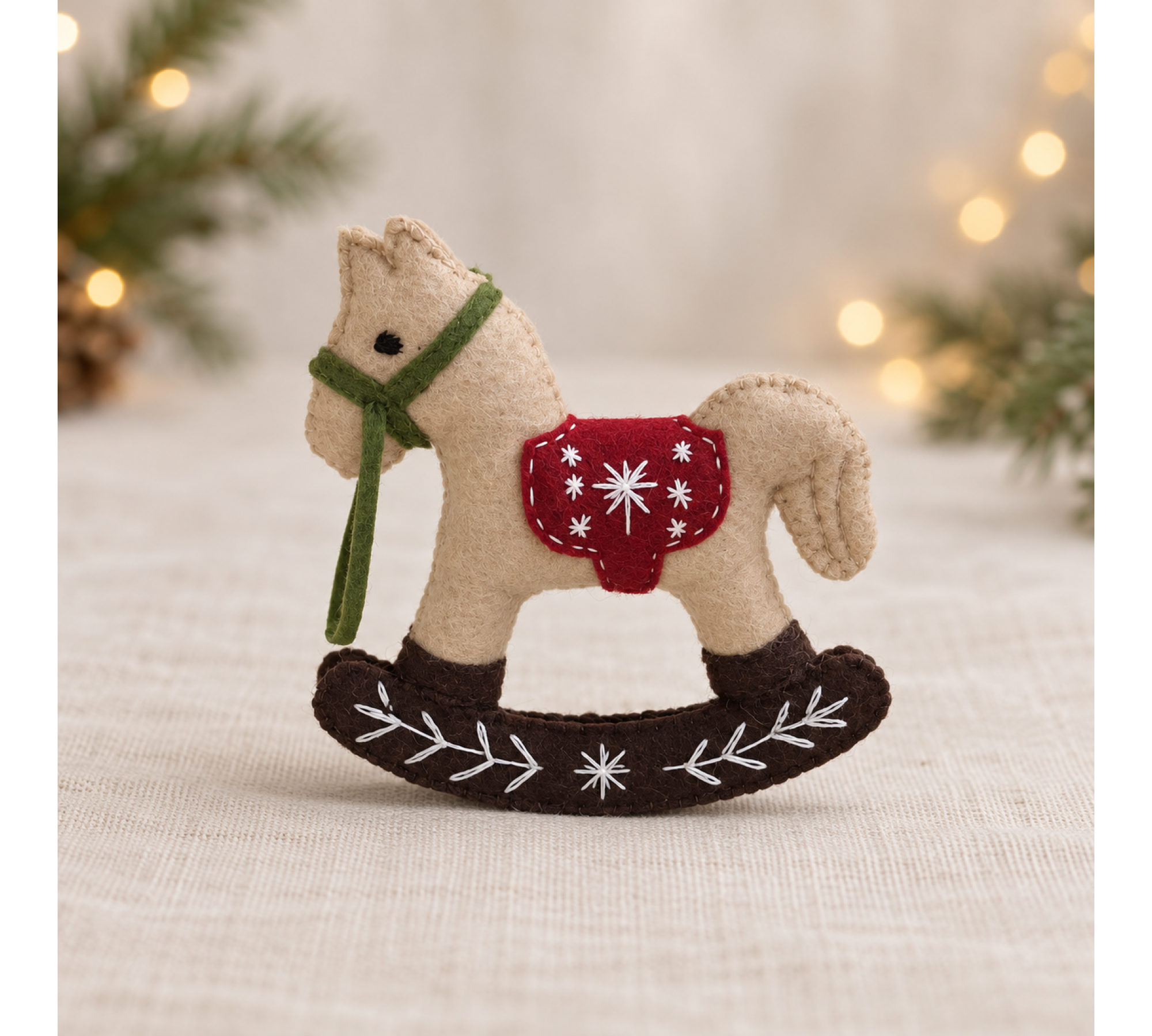 Christmas Mouse Family Sewing Pattern PDF – Retro Outfits & Felt Rocking Horse