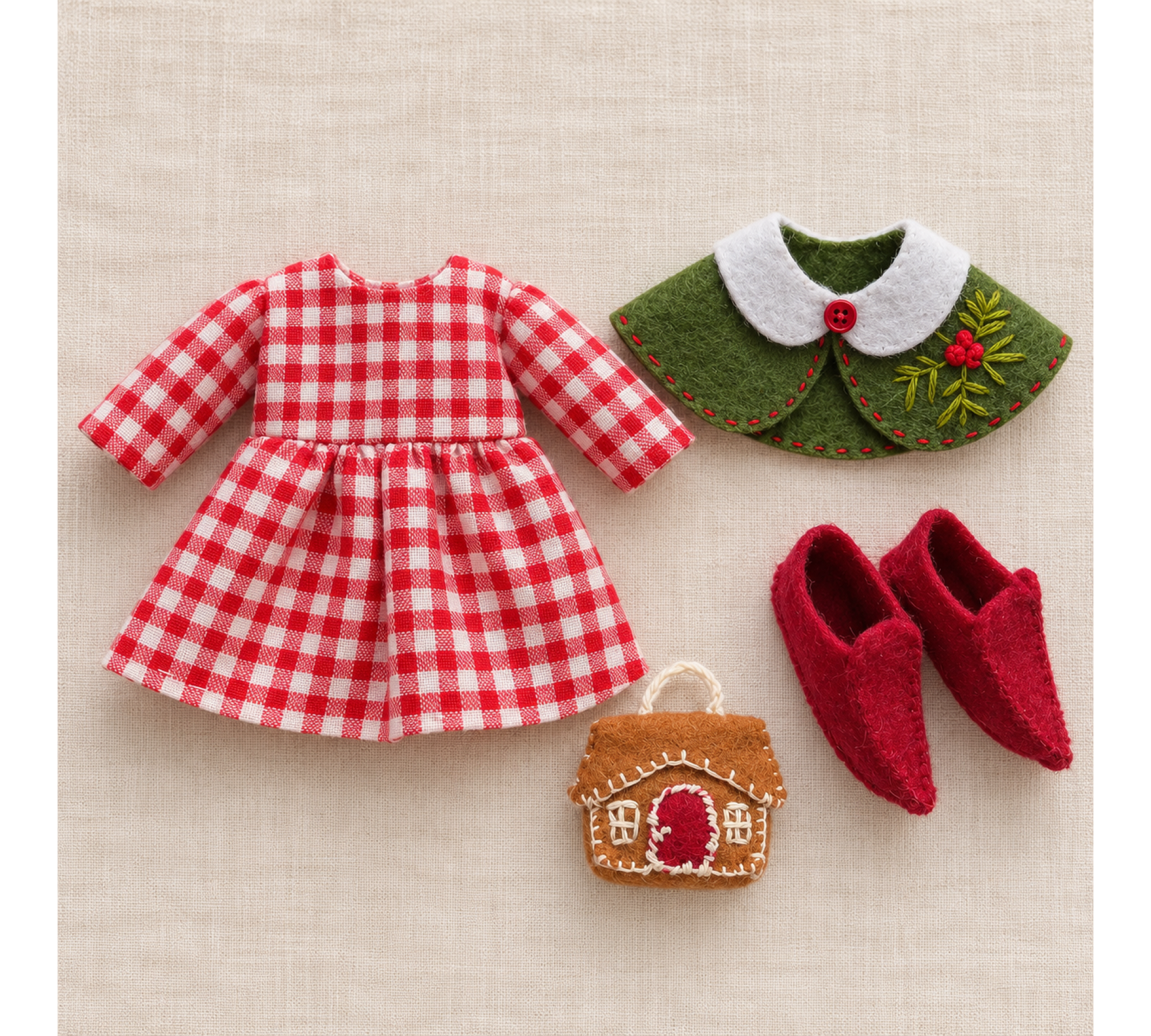 Christmas Mouse Family Sewing Pattern PDF – Retro Outfits & Felt Rocking Horse