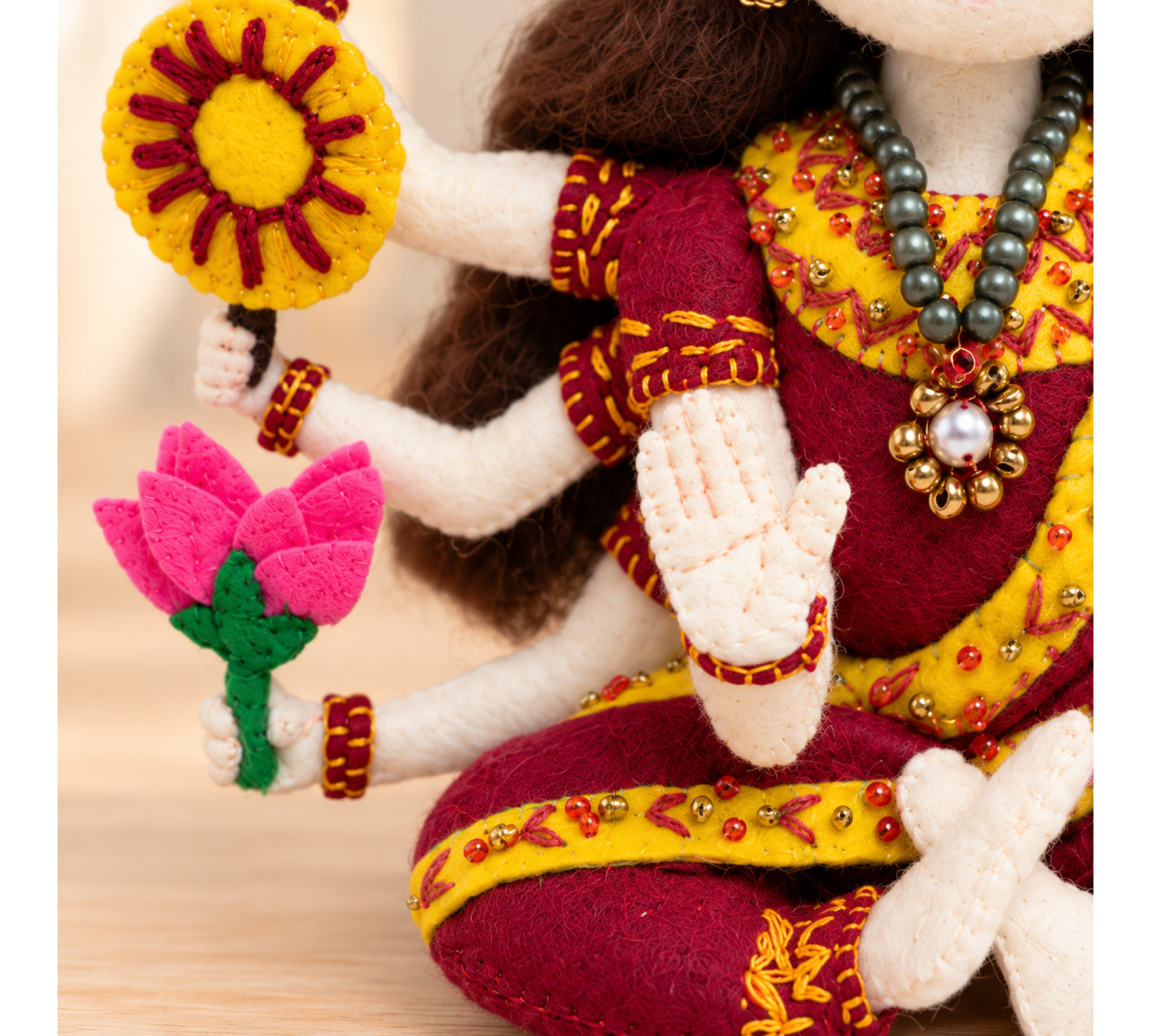 Goddess Durga Felt Doll Sewing Pattern PDF – 7 Inch Hindu Murti