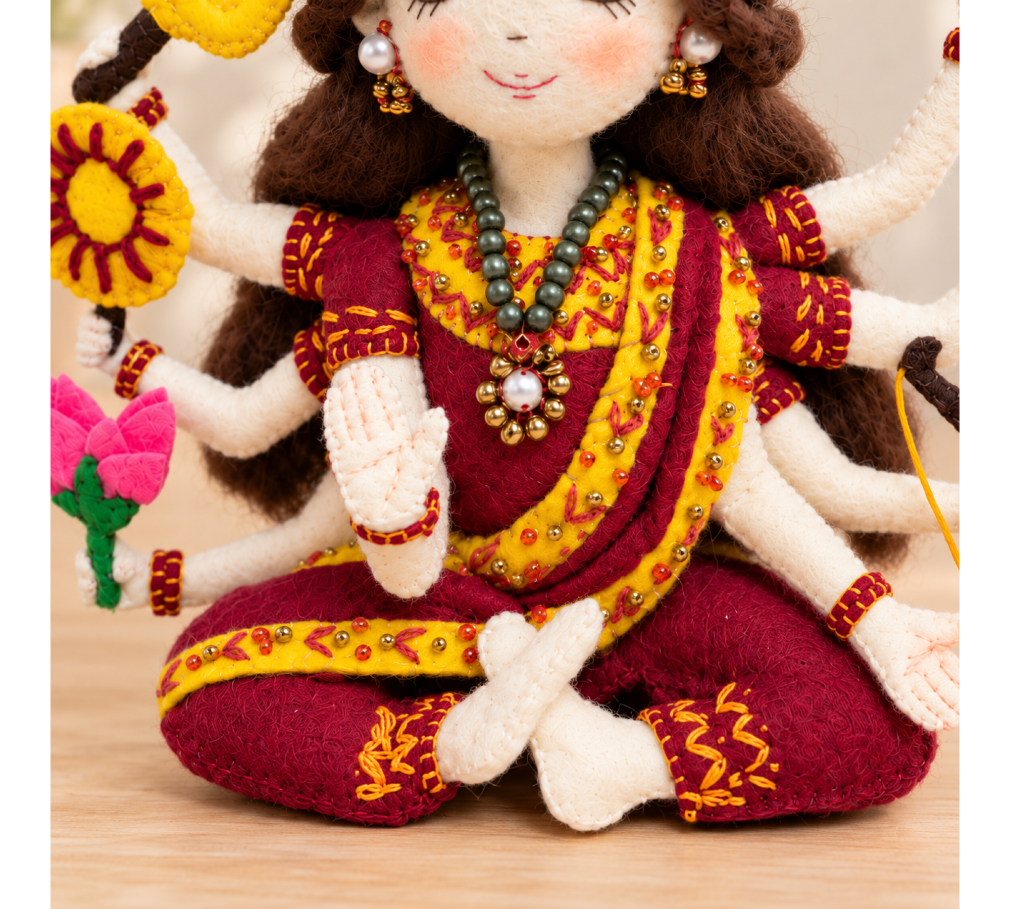 Goddess Durga Felt Doll Sewing Pattern PDF – 7 Inch Hindu Murti