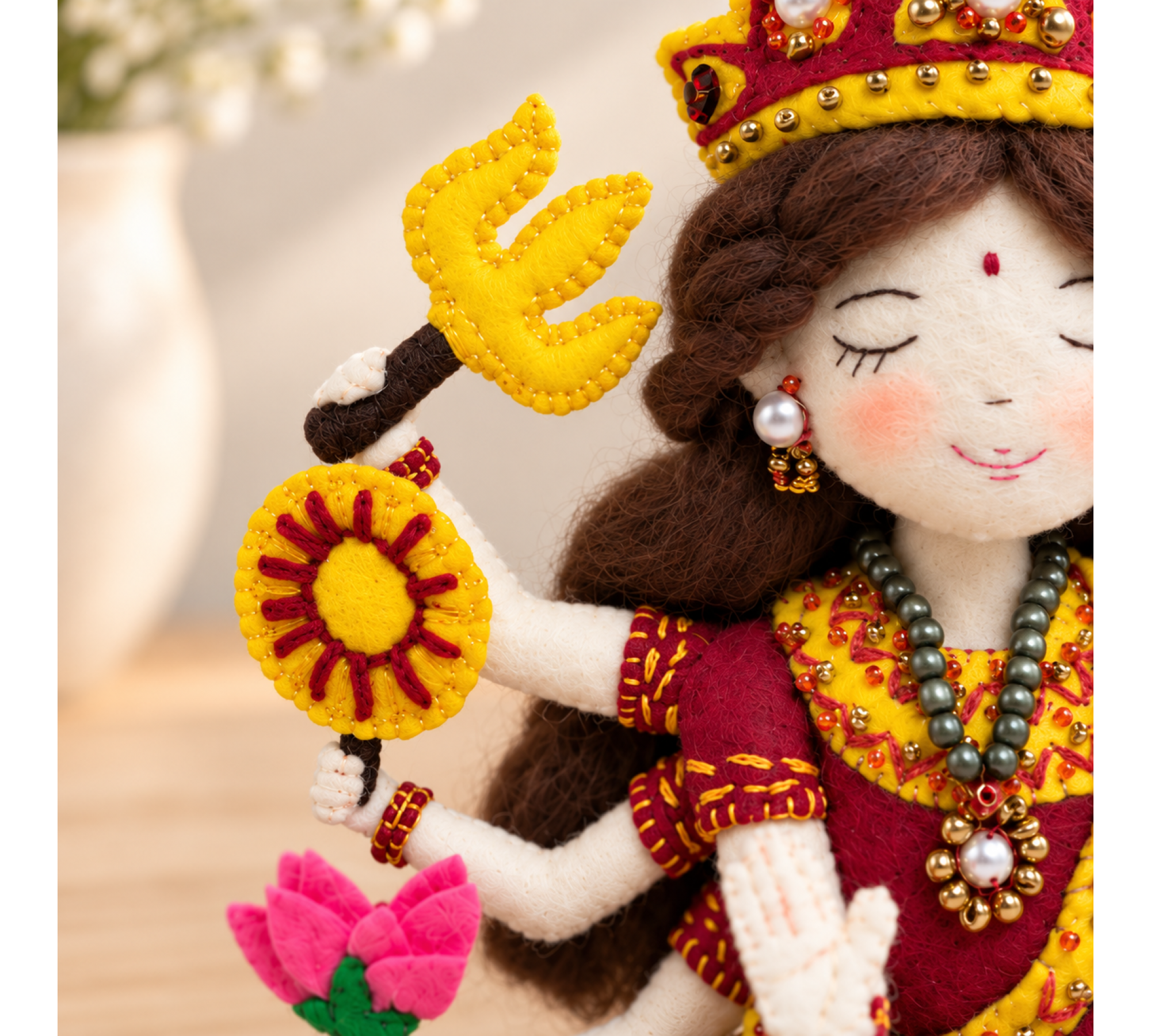 Goddess Durga Felt Doll Sewing Pattern PDF – 7 Inch Hindu Murti
