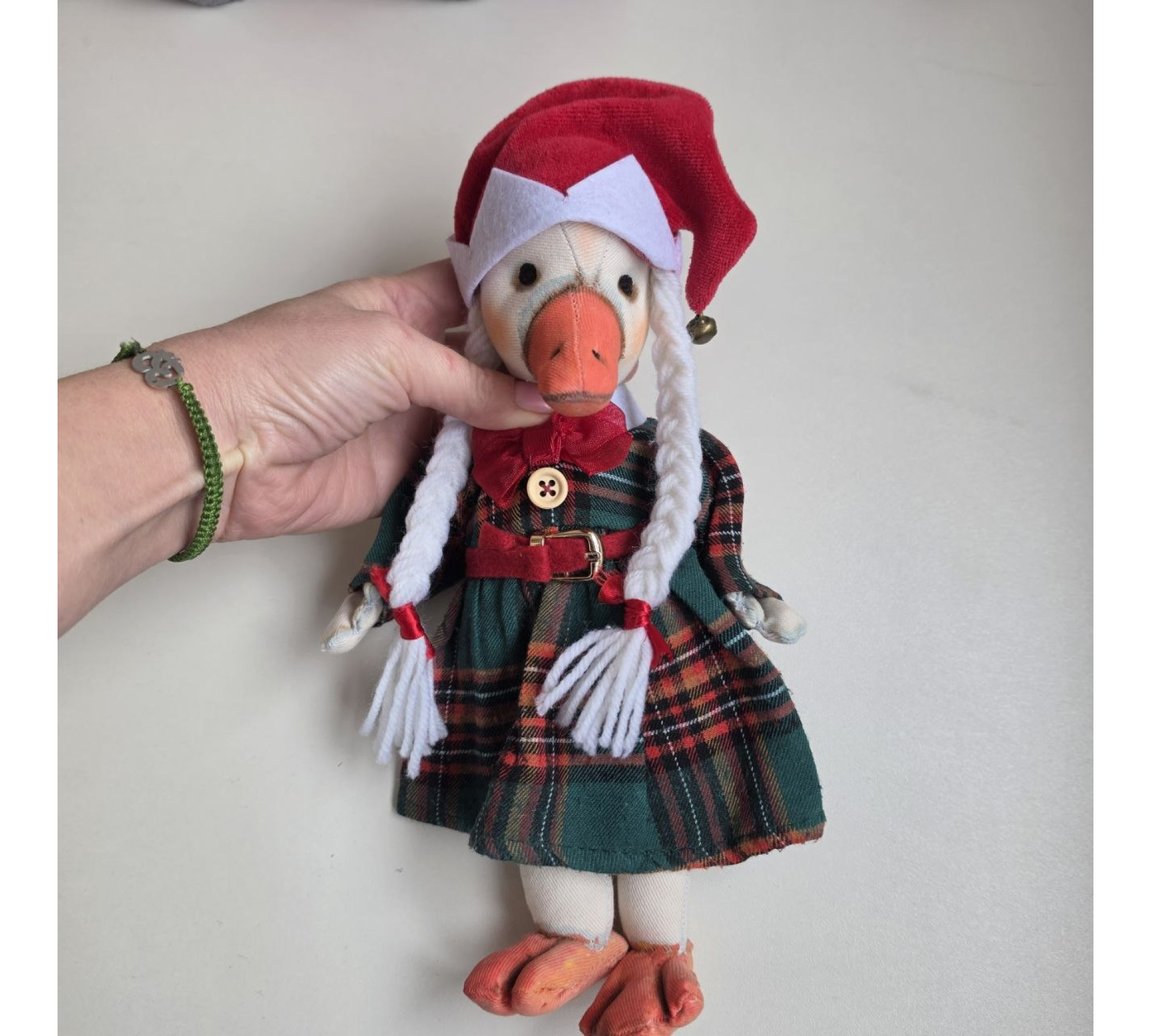 Christmas Girl Elf Outfit Sewing Pattern PDF – Plaid Dress, Belt & Braided Hat