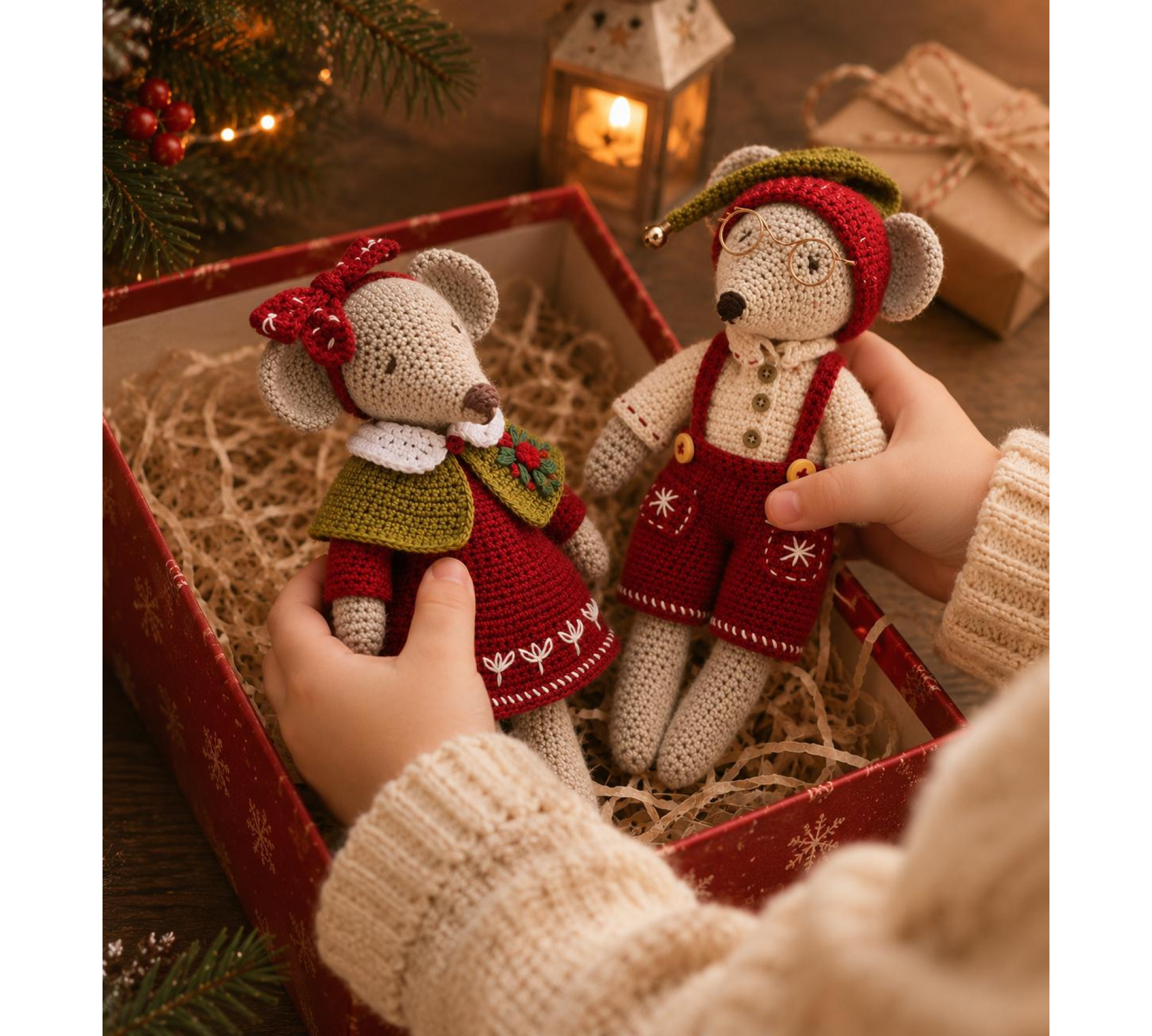 Christmas Mouse Crochet Pattern PDF – Amigurumi Mice with Festive Outfits Christmas Mouse Crochet Pattern PDF – Amigurumi Mice with Festive Outfits