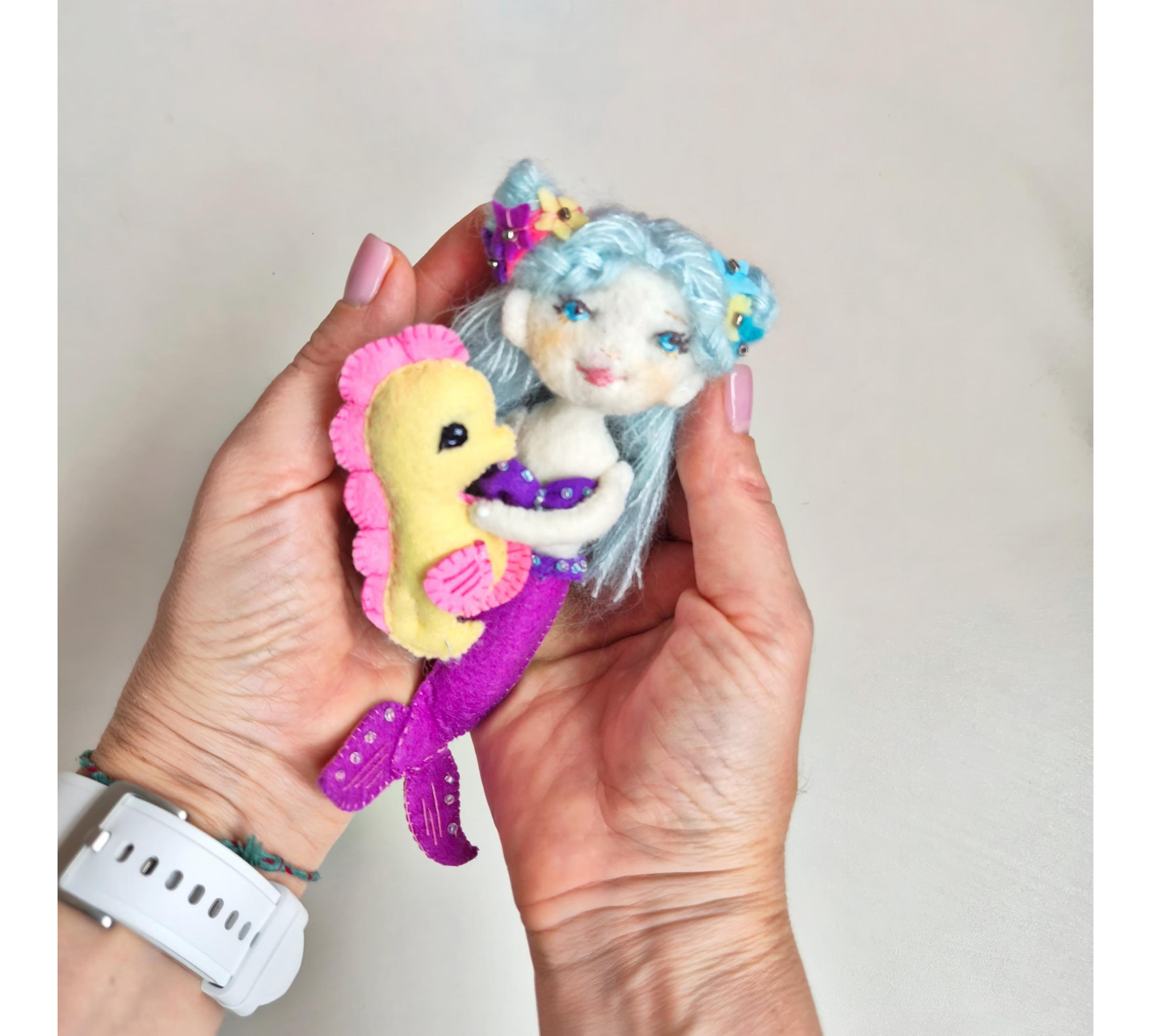 Felt Mermaid Dollhouse Sewing Pattern PDF – Travel Bag with Mermaid Doll