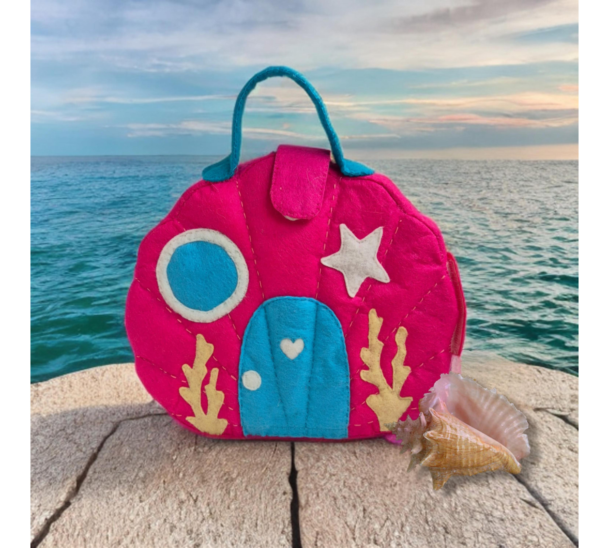 Felt Mermaid Dollhouse Sewing Pattern PDF – Travel Bag with Mermaid Doll