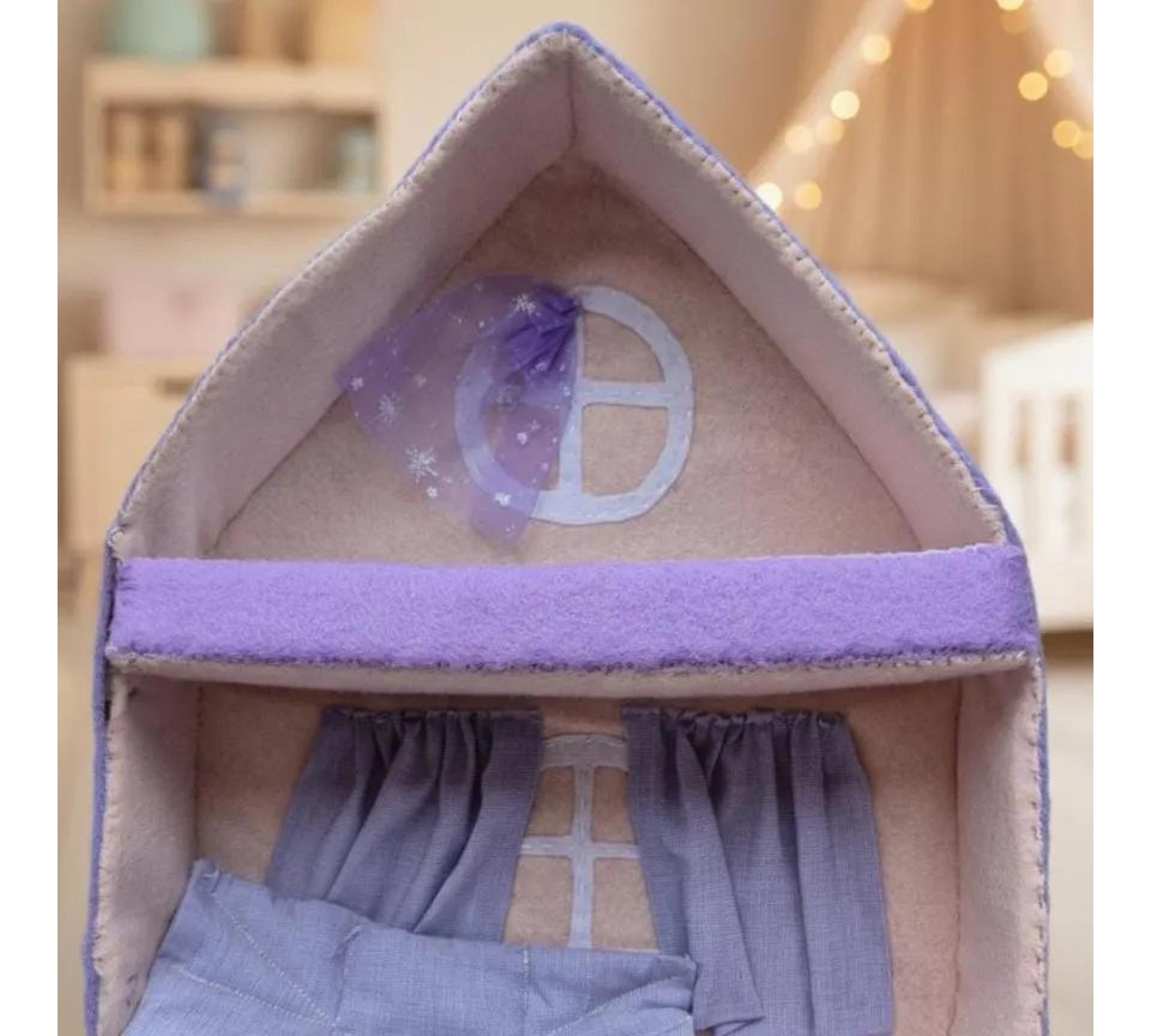 Felt Christmas Dollhouse Sewing Pattern PDF – Mouse House with Furniture