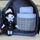 Gothic Dollhouse Sewing Pattern PDF – Wednesday Inspired Doll and Bag