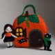 Witch Dollhouse Sewing Pattern PDF – Pumpkin House with Doll and Cat