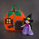 Witch Dollhouse Sewing Pattern PDF – Pumpkin House with Doll and Cat