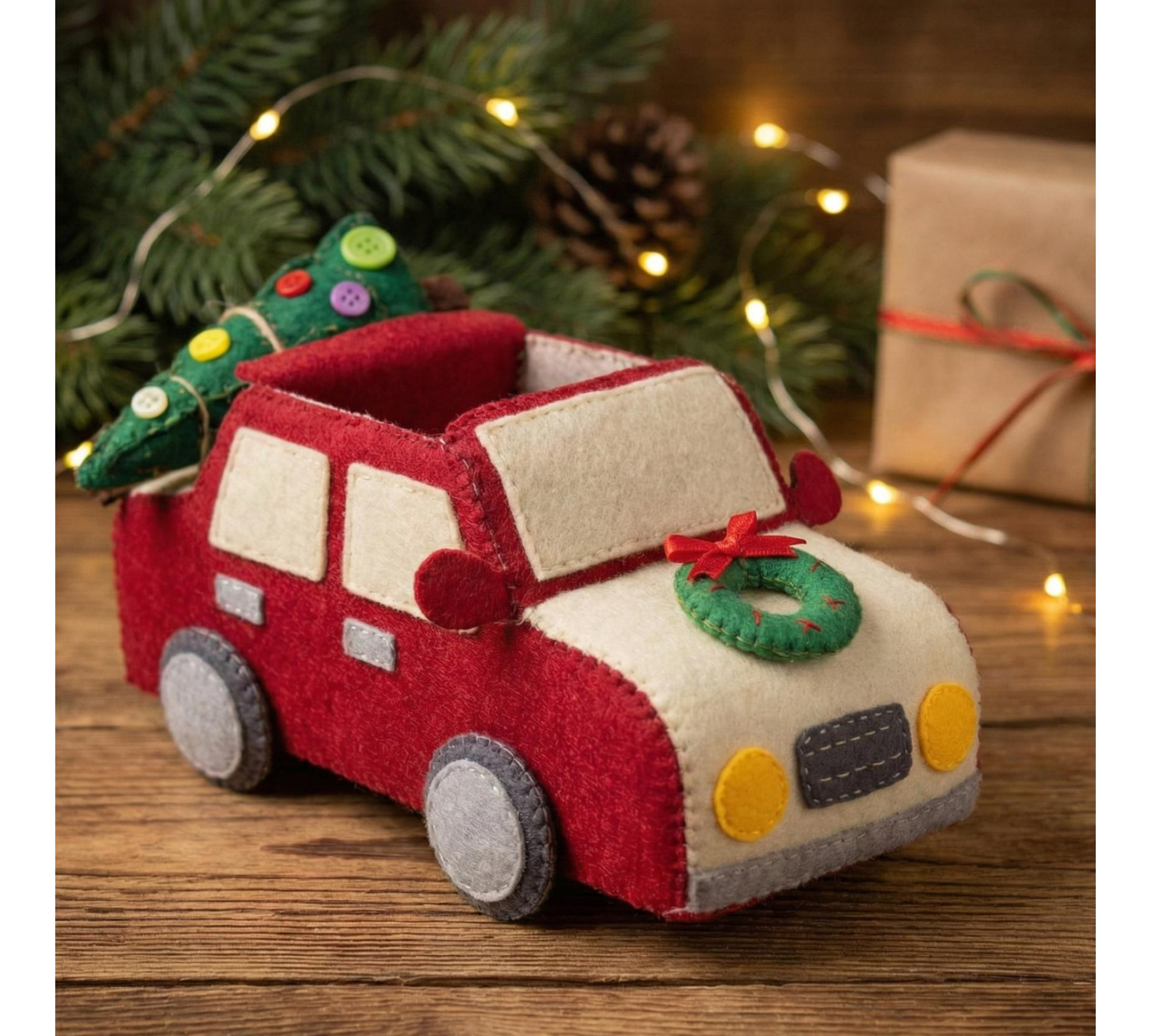 Christmas Felt Car Sewing Pattern PDF – Doll Accessory for 15–22 cm Toys Christmas Felt Car Sewing Pattern PDF – Doll Accessory for 15–22 cm Toys