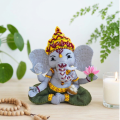 Ganesha Doll Sewing Pattern PDF – Felt Hindu Inspired Plush Toy (15 cm)