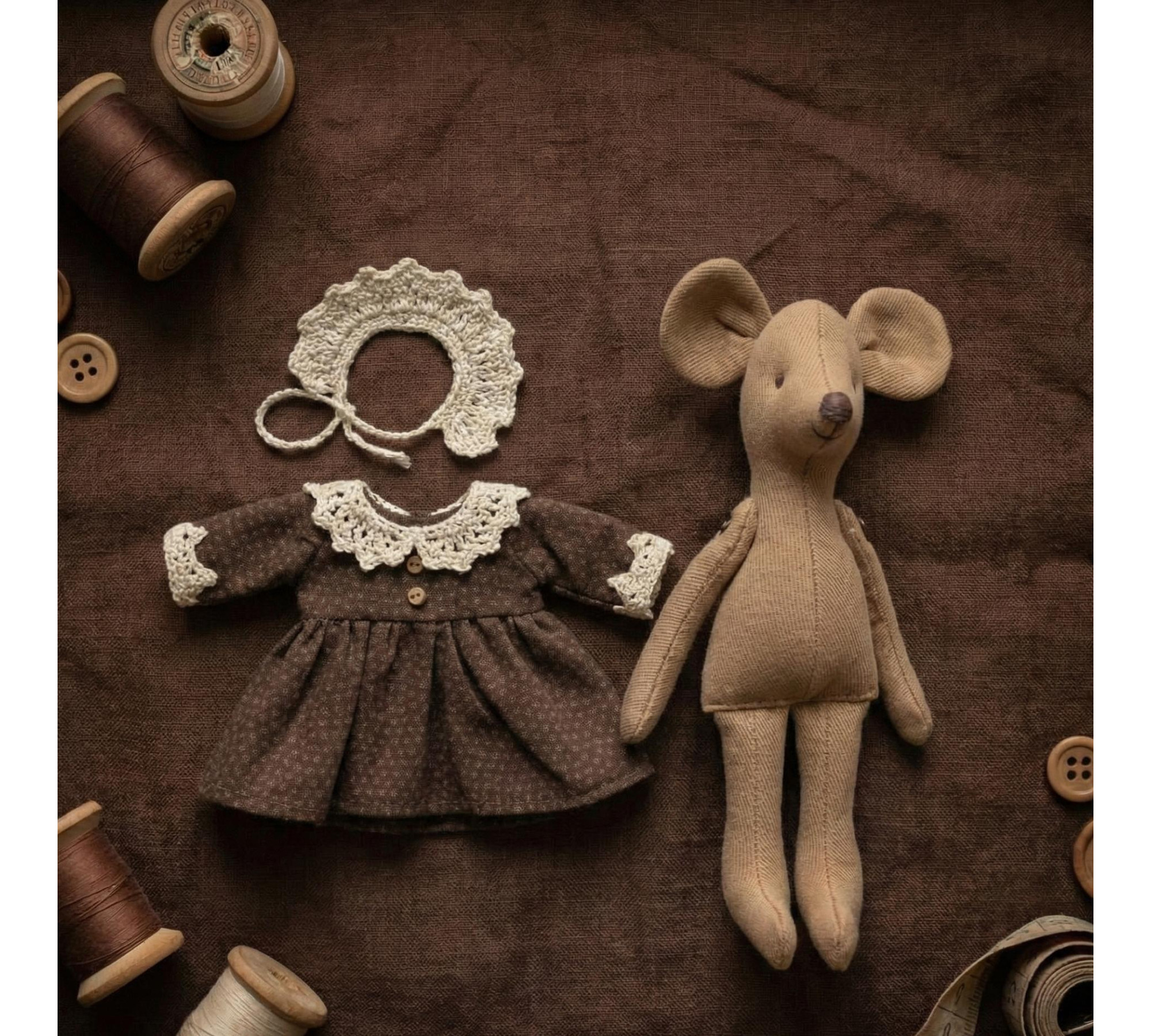 Mouse Family Sewing Pattern PDF – Cute Stuffed Mice with Clothes (Soft Doll Tutorial)