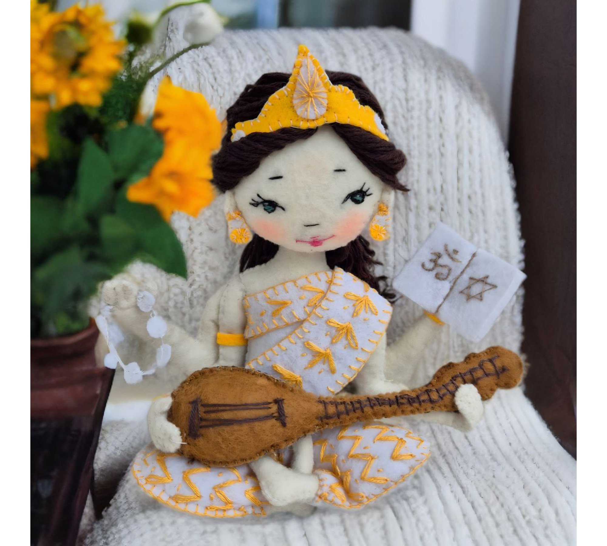 Saraswati Doll Sewing Pattern PDF – Felt Goddess Inspired Doll