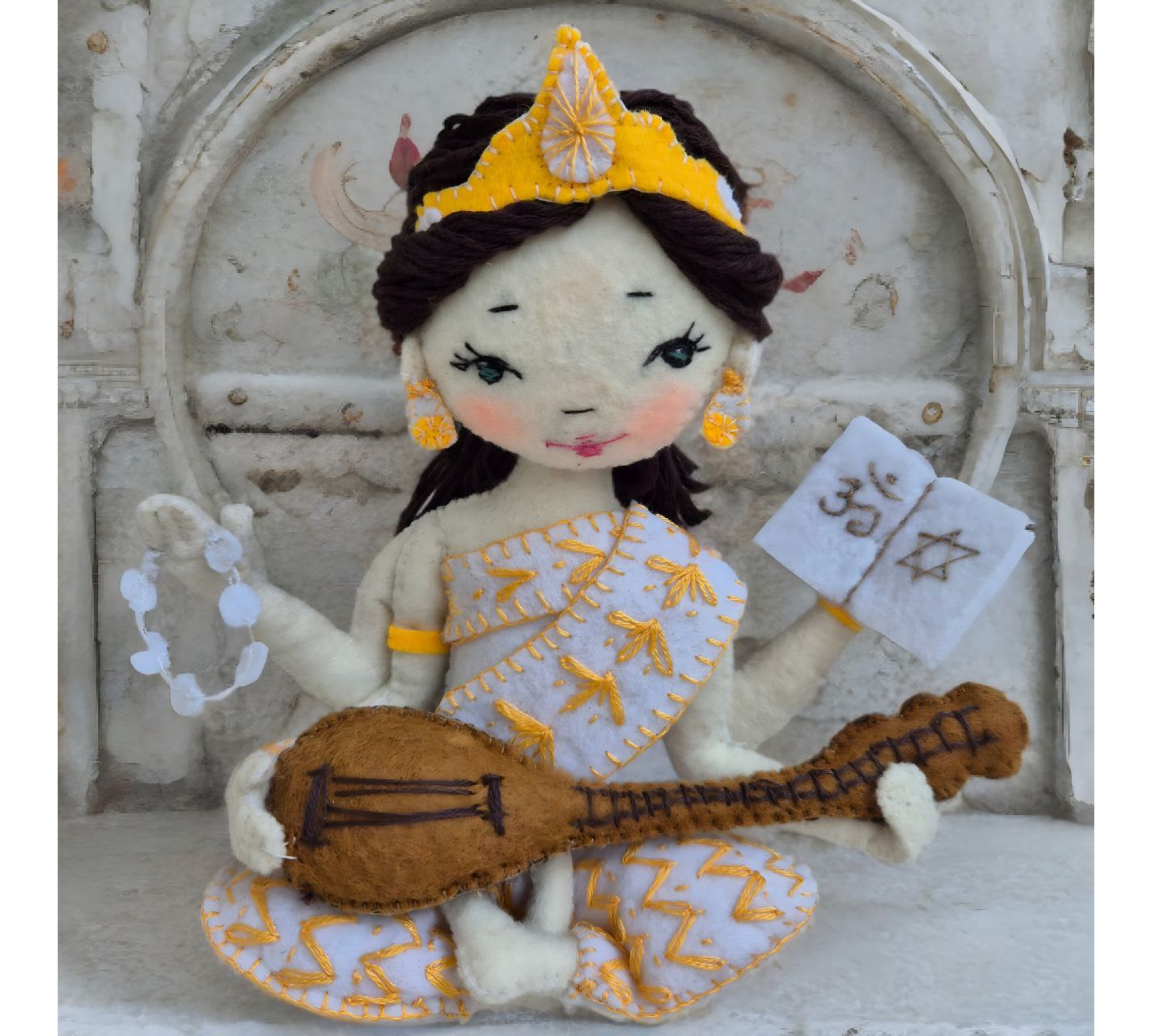 Saraswati Doll Sewing Pattern PDF – Felt Goddess Inspired Doll