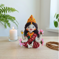Lakshmi Doll Sewing Pattern PDF – Felt Hindu Inspired Goddess Plush (13 cm)