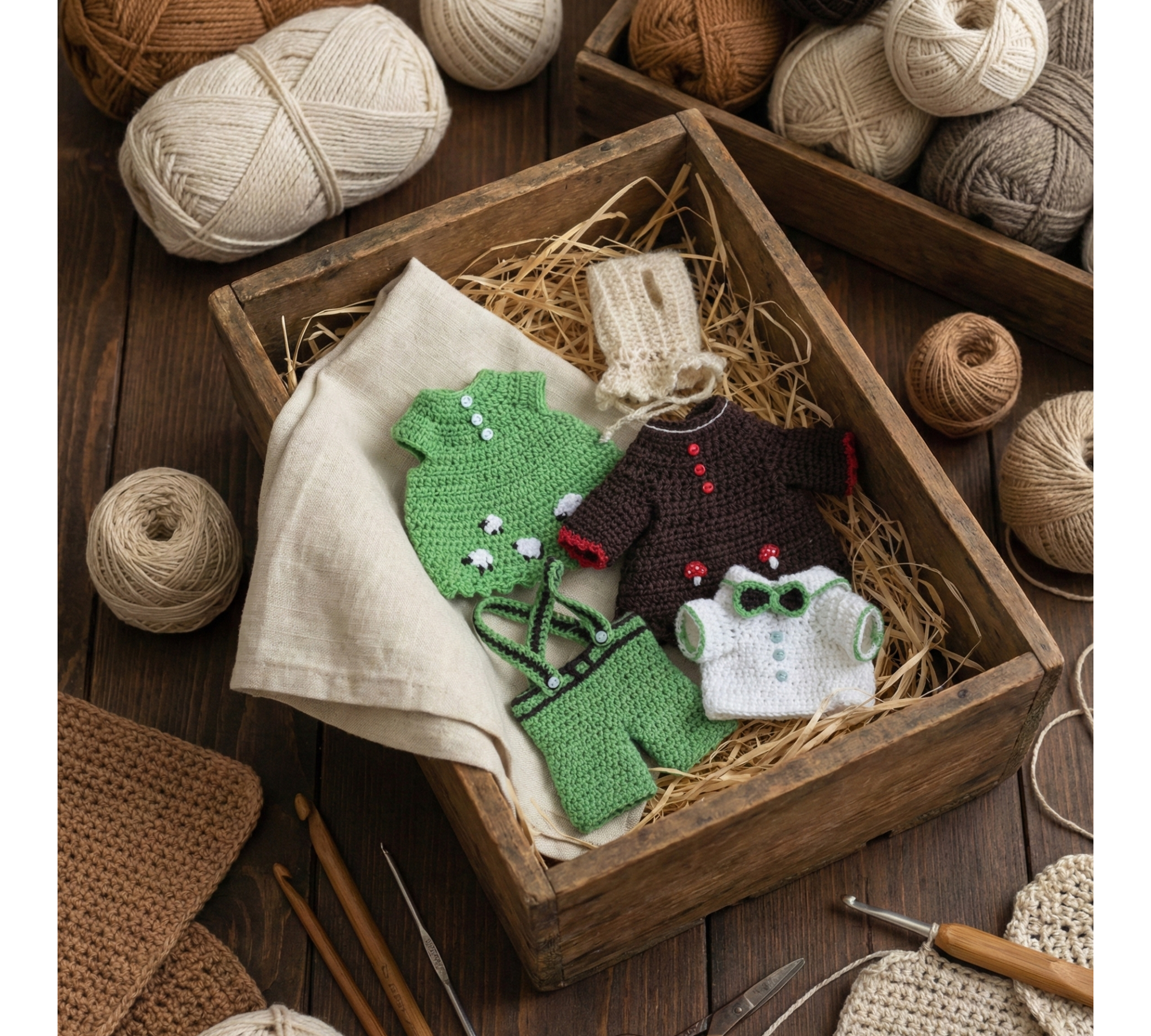 Crochet Mouse Pattern PDF with Clothes – Amigurumi Mouse and Wardrobe Set