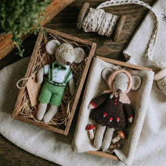 Crochet Mouse Pattern PDF with Clothes – Amigurumi Mouse and Wardrobe Set (17 cm)