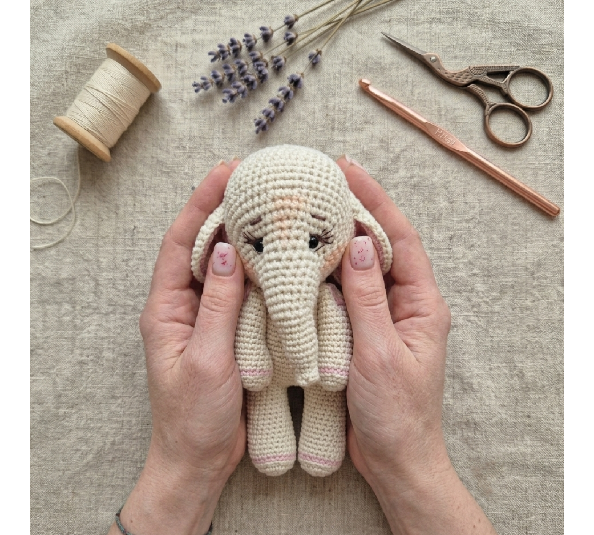 Elephant Crochet Pattern PDF – Amigurumi Elephant Toy 21 cm