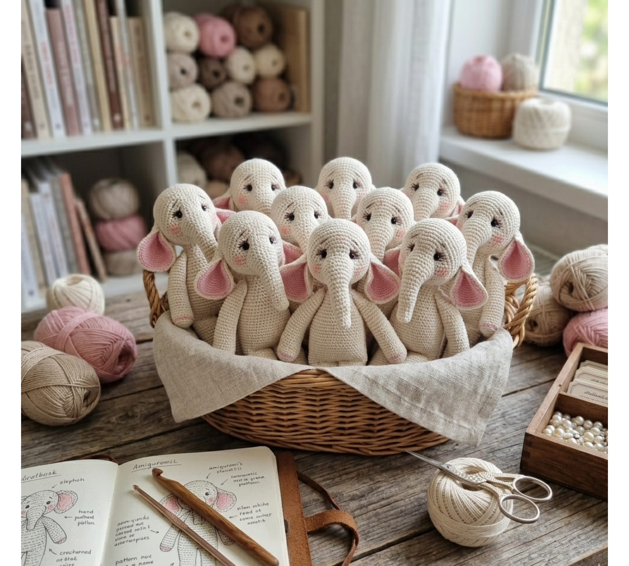 Elephant Crochet Pattern PDF – Amigurumi Elephant Toy 21 cm